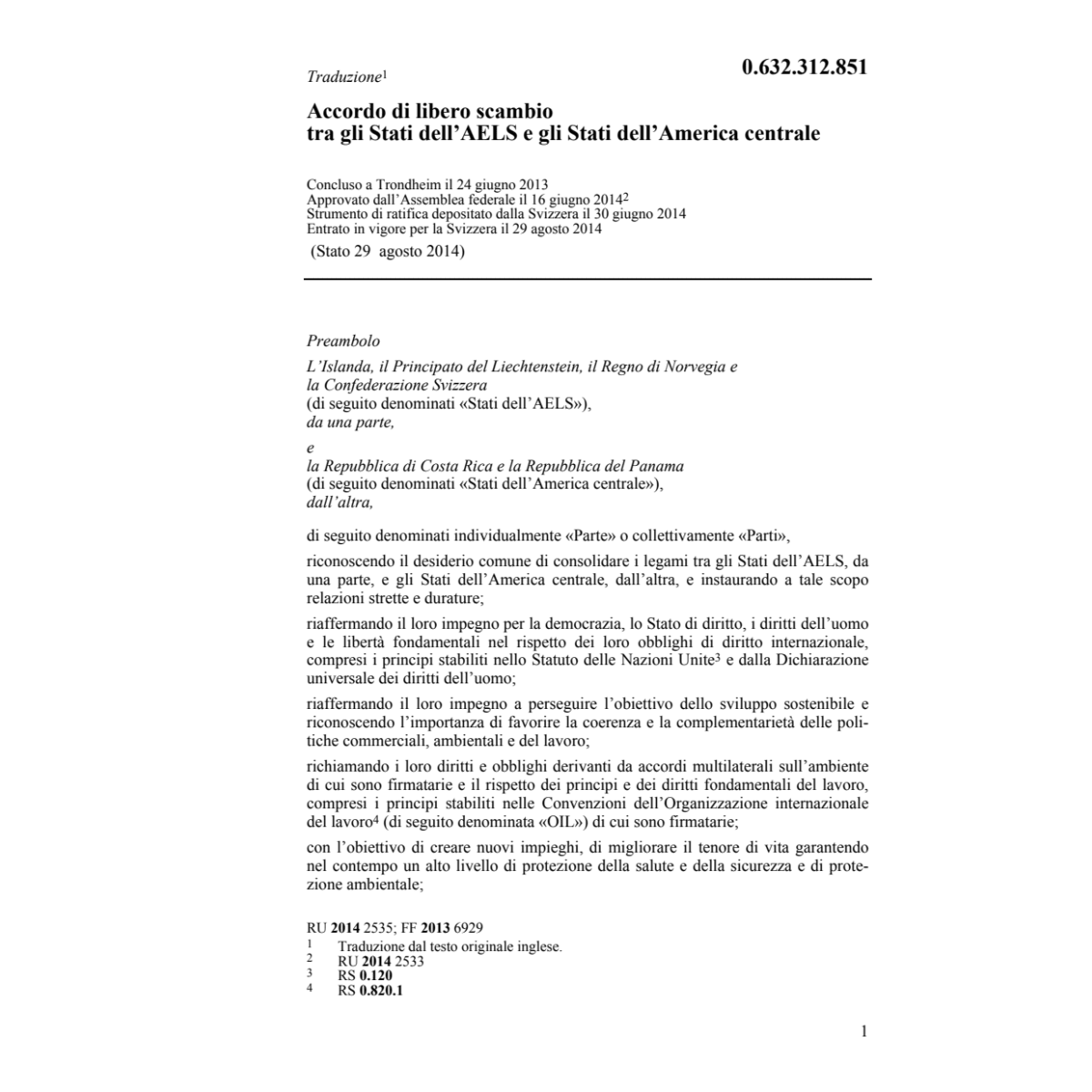 Acc. libero scambio Stati dell'AELS