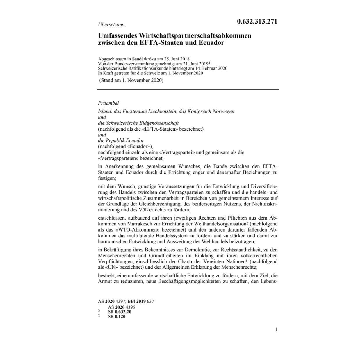 Wirtschaftspartnerschaftsabk. Ecuador