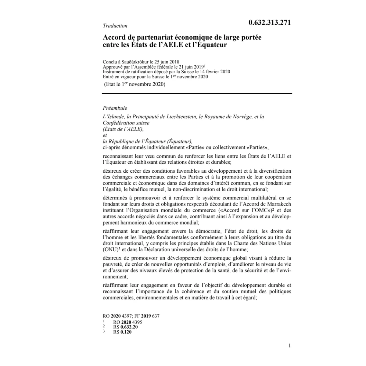 Ac. partenariat économique Équateur