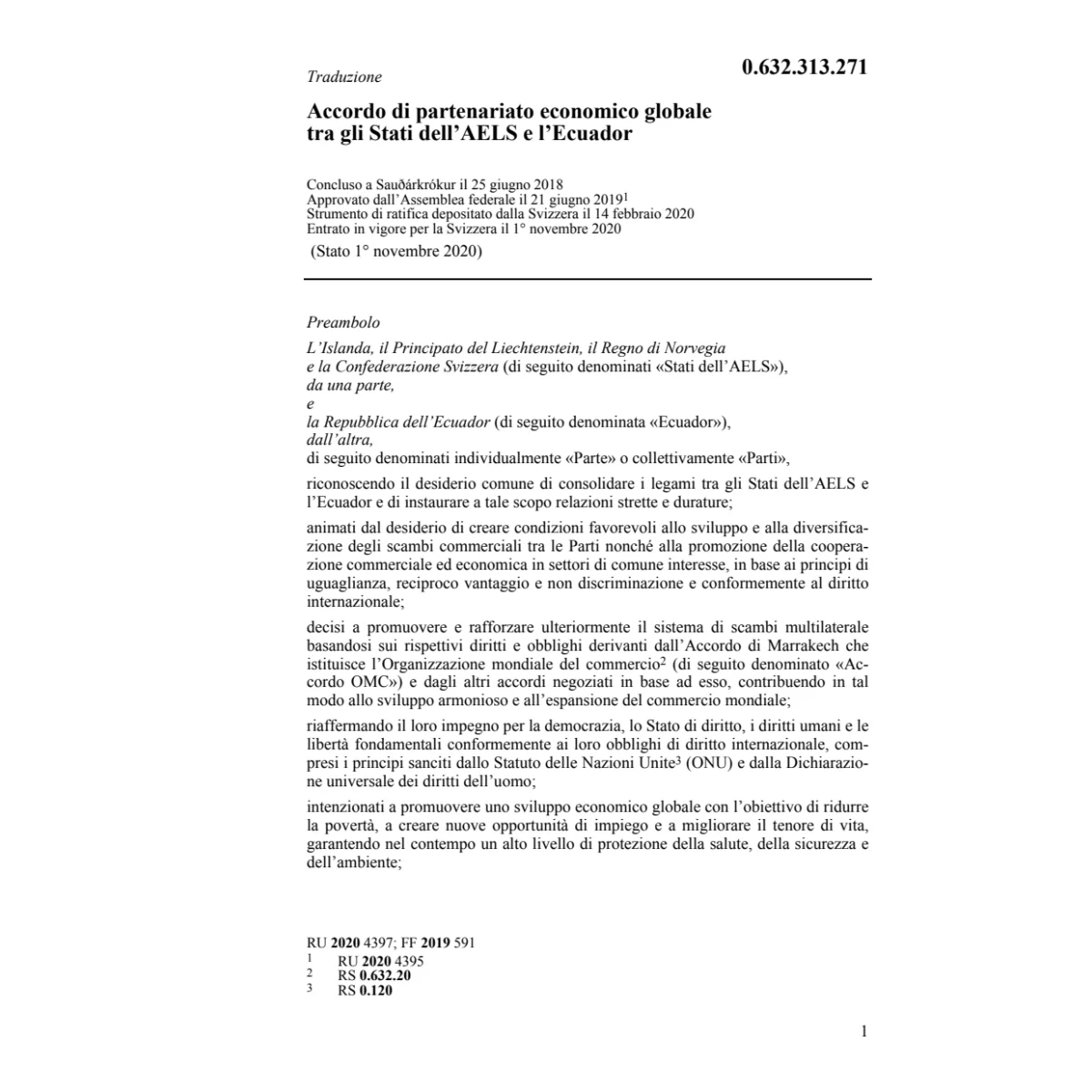 Acc. partenariato economico globale