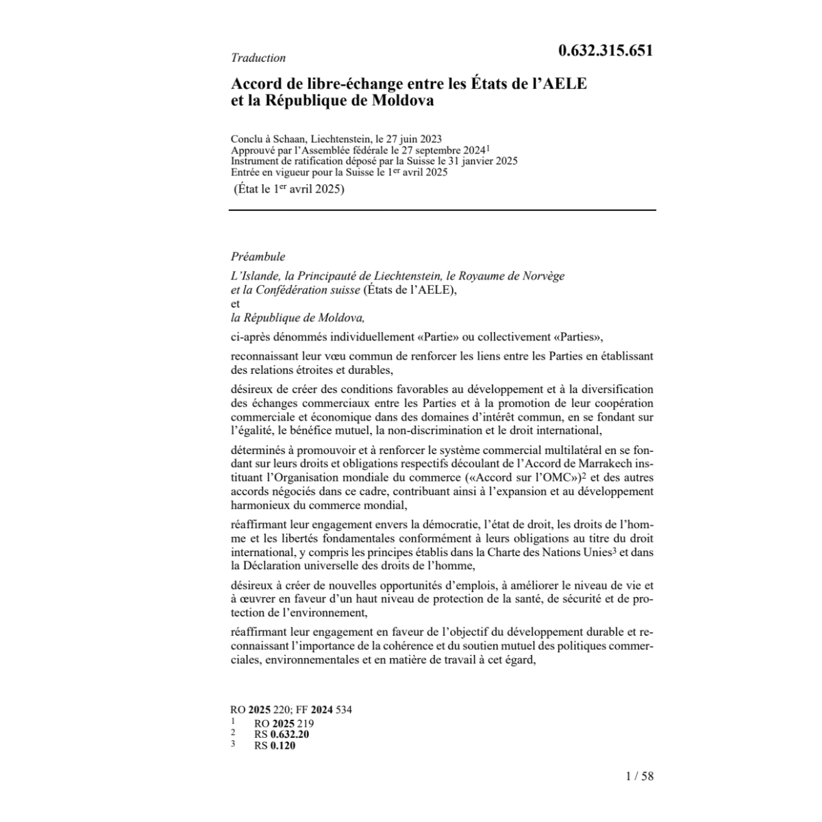 Acc. libre-échange 27.06.2023 États AELE