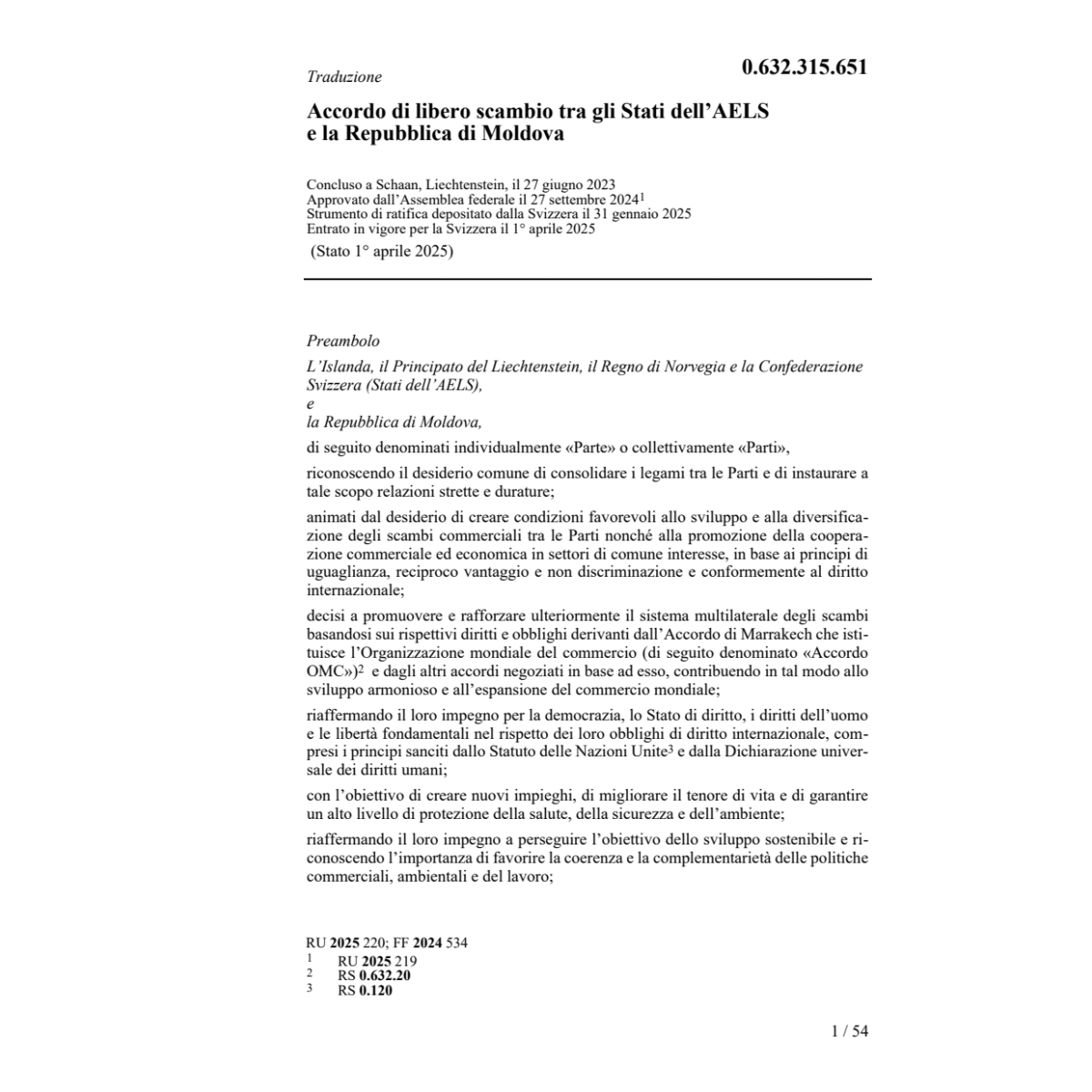 Ac. libero scambio 27.06.2023 Stati AELS