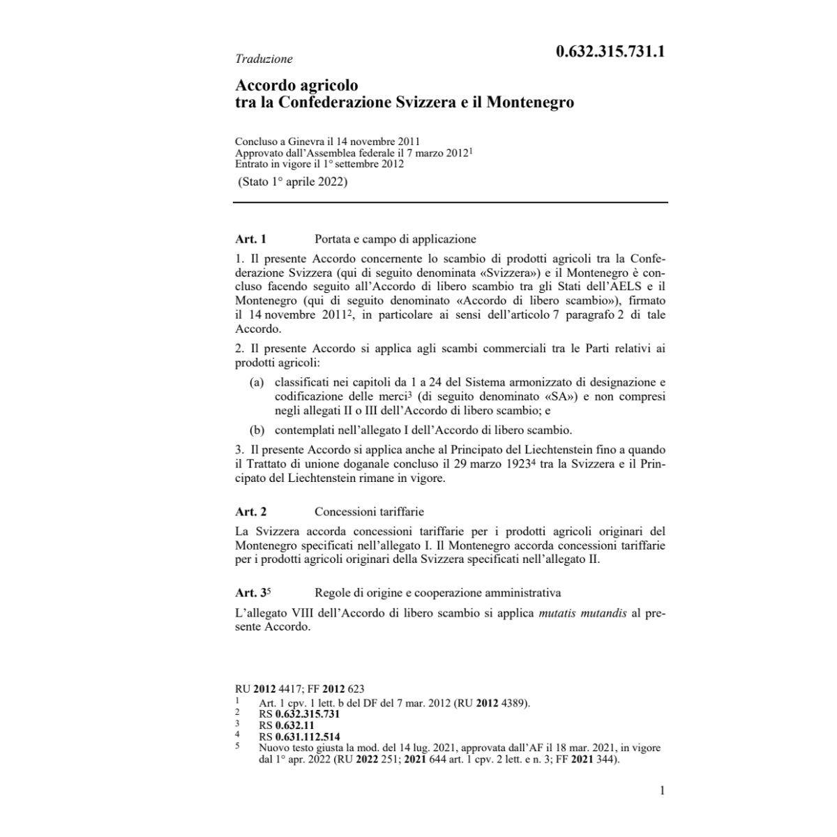 Acc. agricolo CH-Montenegro