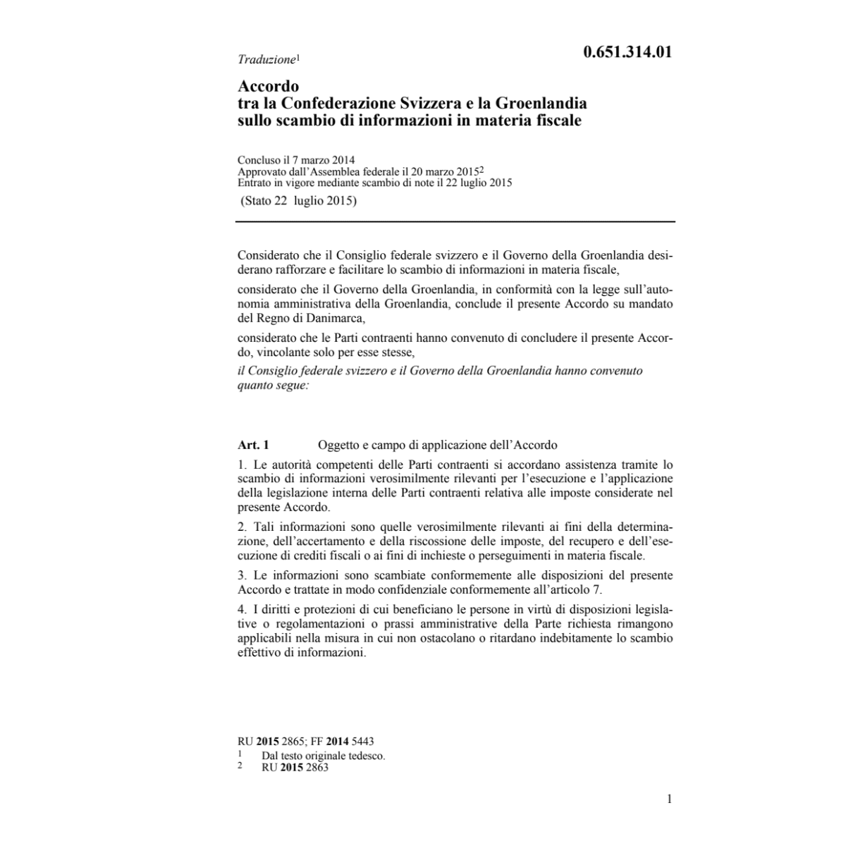 Acc. CH-Groelandia materia fiscale