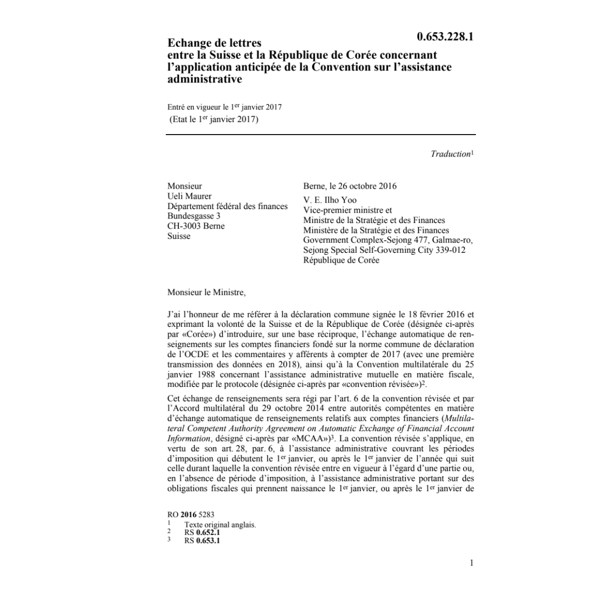 Ech. lettr. CH-KOR assist. administrati.