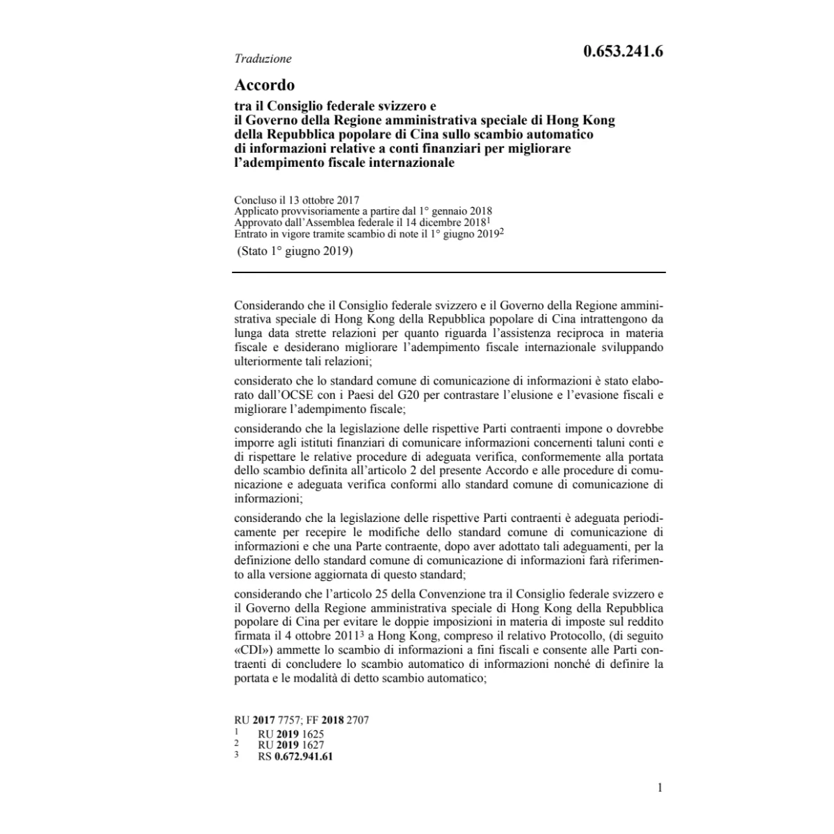 ACC. CH-Hongkong (Cina) conti finanziari