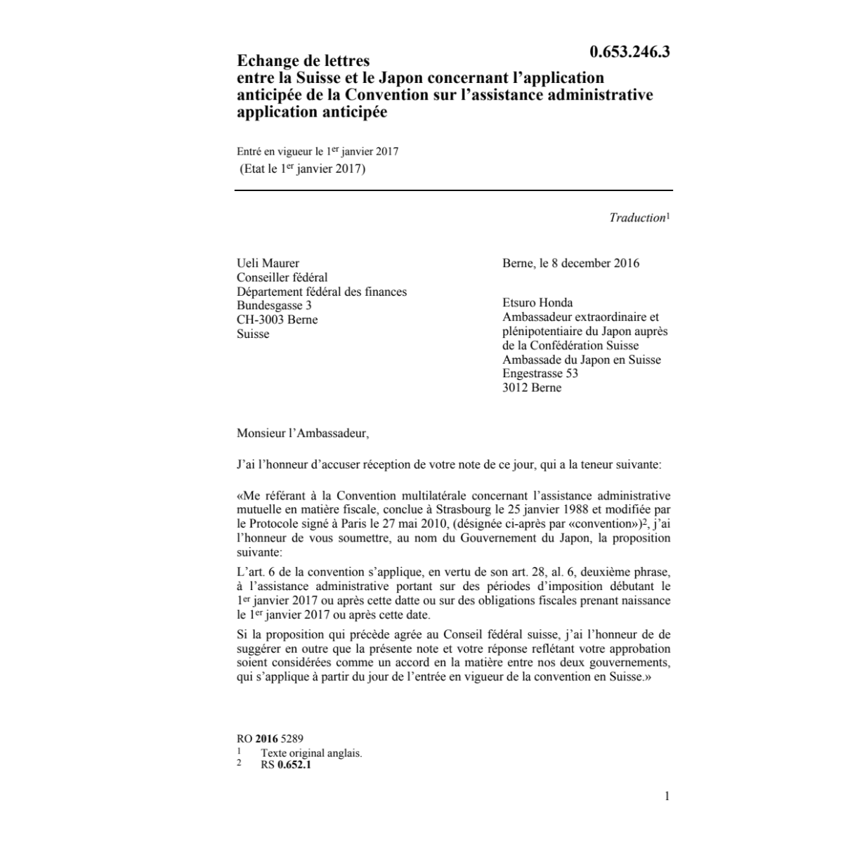 Ech. lettr. CH-JPN assist. administrat.