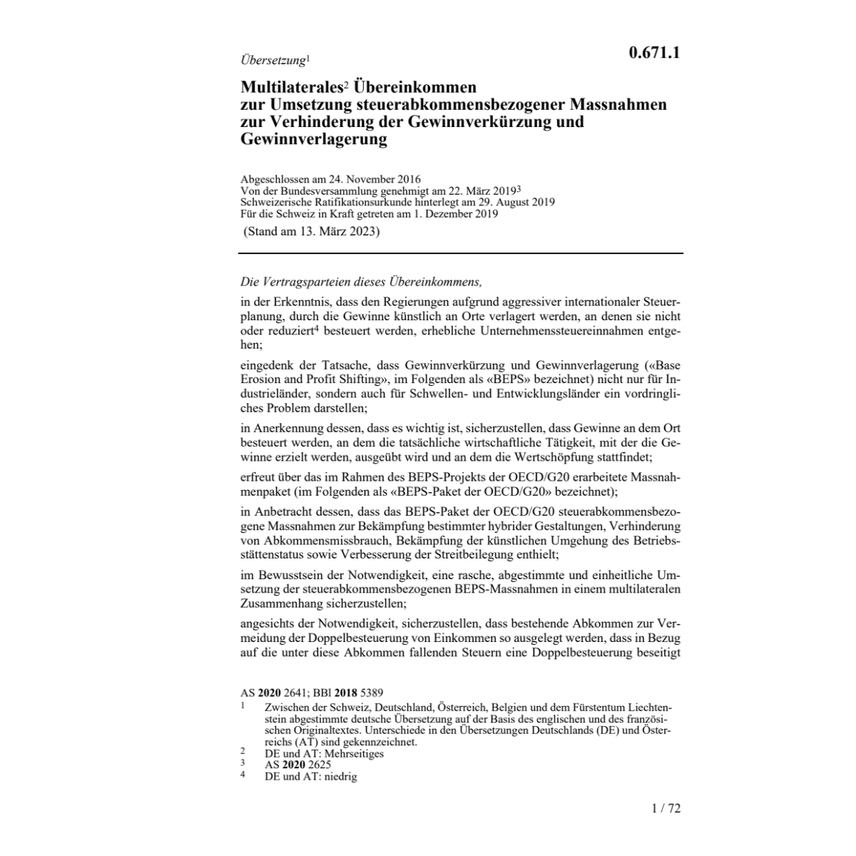 Mil. Übereink. Verhind. Gewinnverkürzung