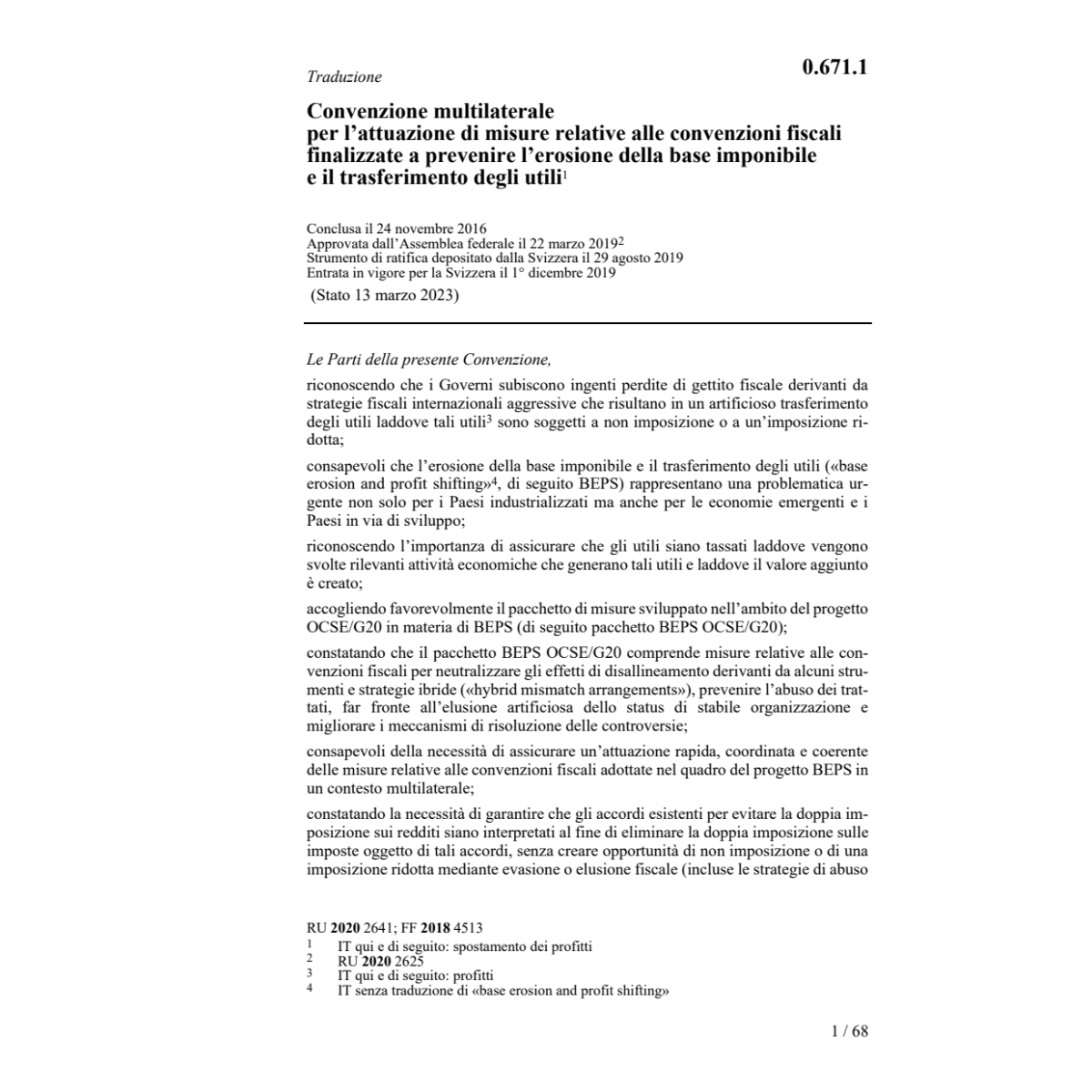 Conv. fiscali prevenire l'erosione