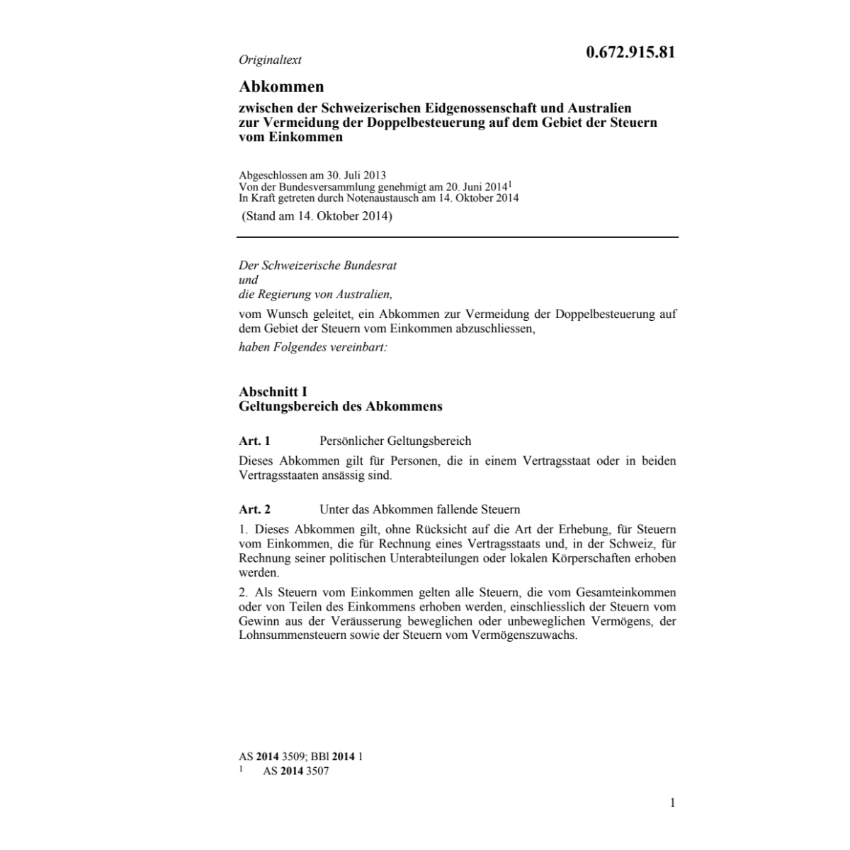 DBA Schweiz - Australien
