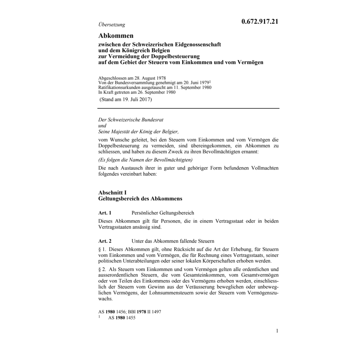 Abk. Doppelbesteuerung Belgien