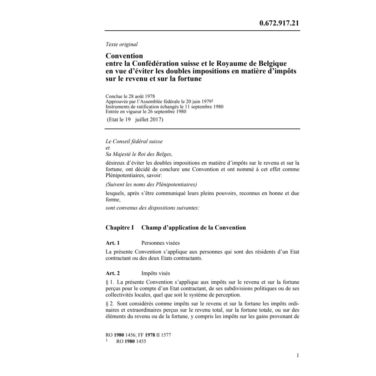 Conv. doubles impositions Belgique