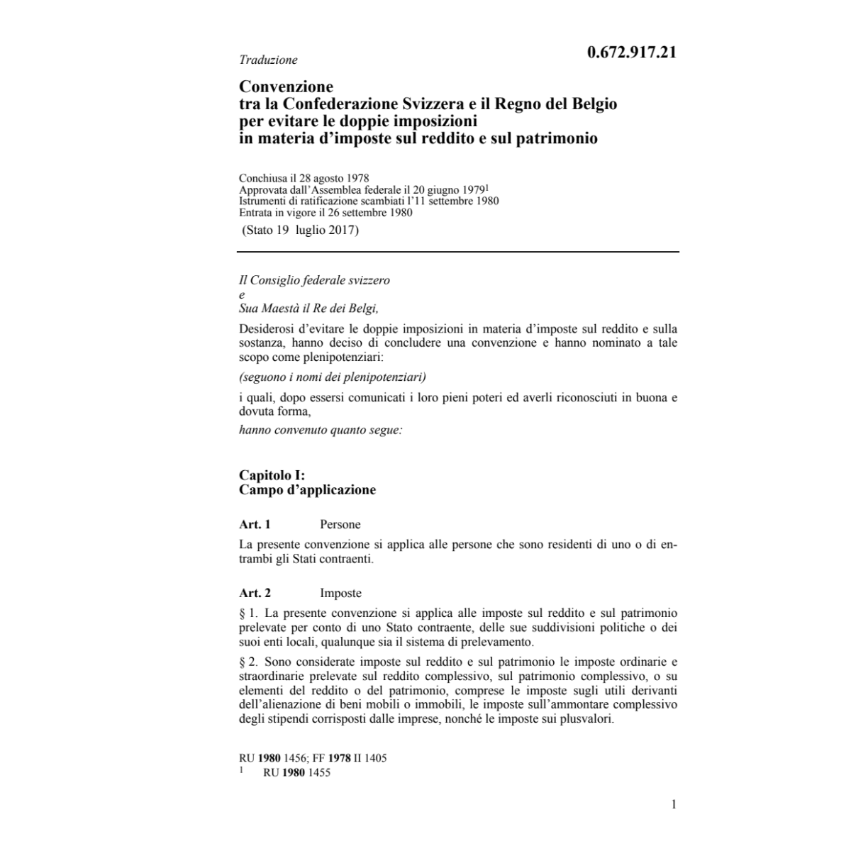 Conv. doppie imposizioni Belgio
