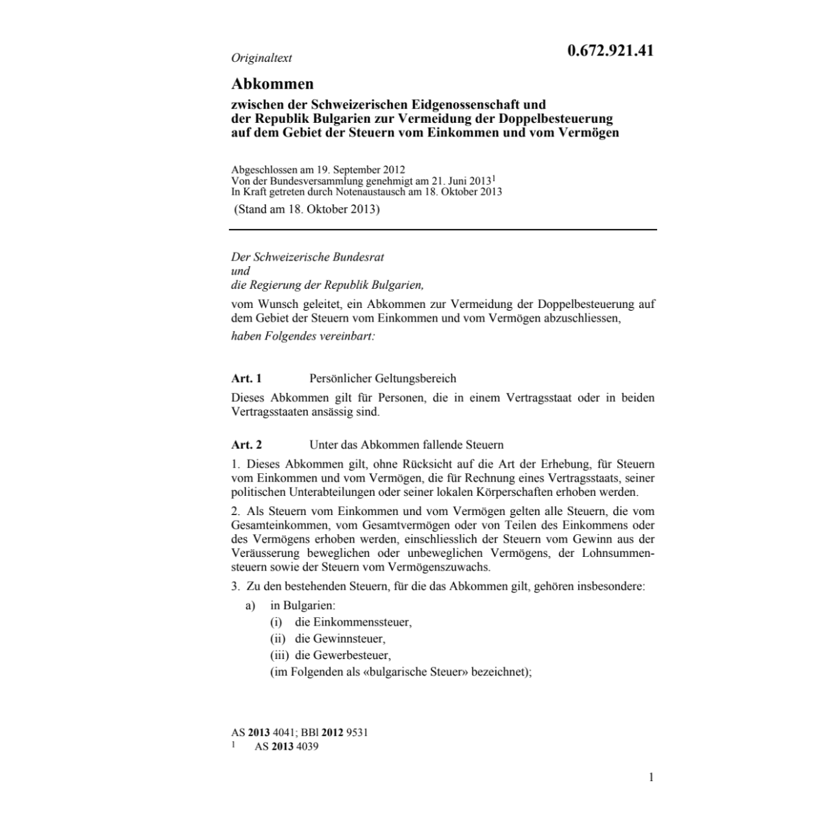 DBA Schweiz - Bulgarien