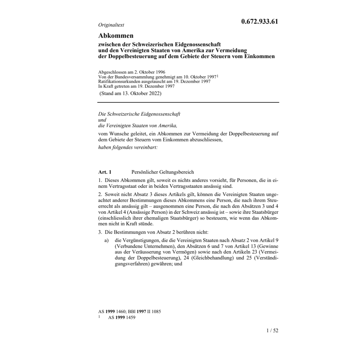 DBA Schweiz - USA