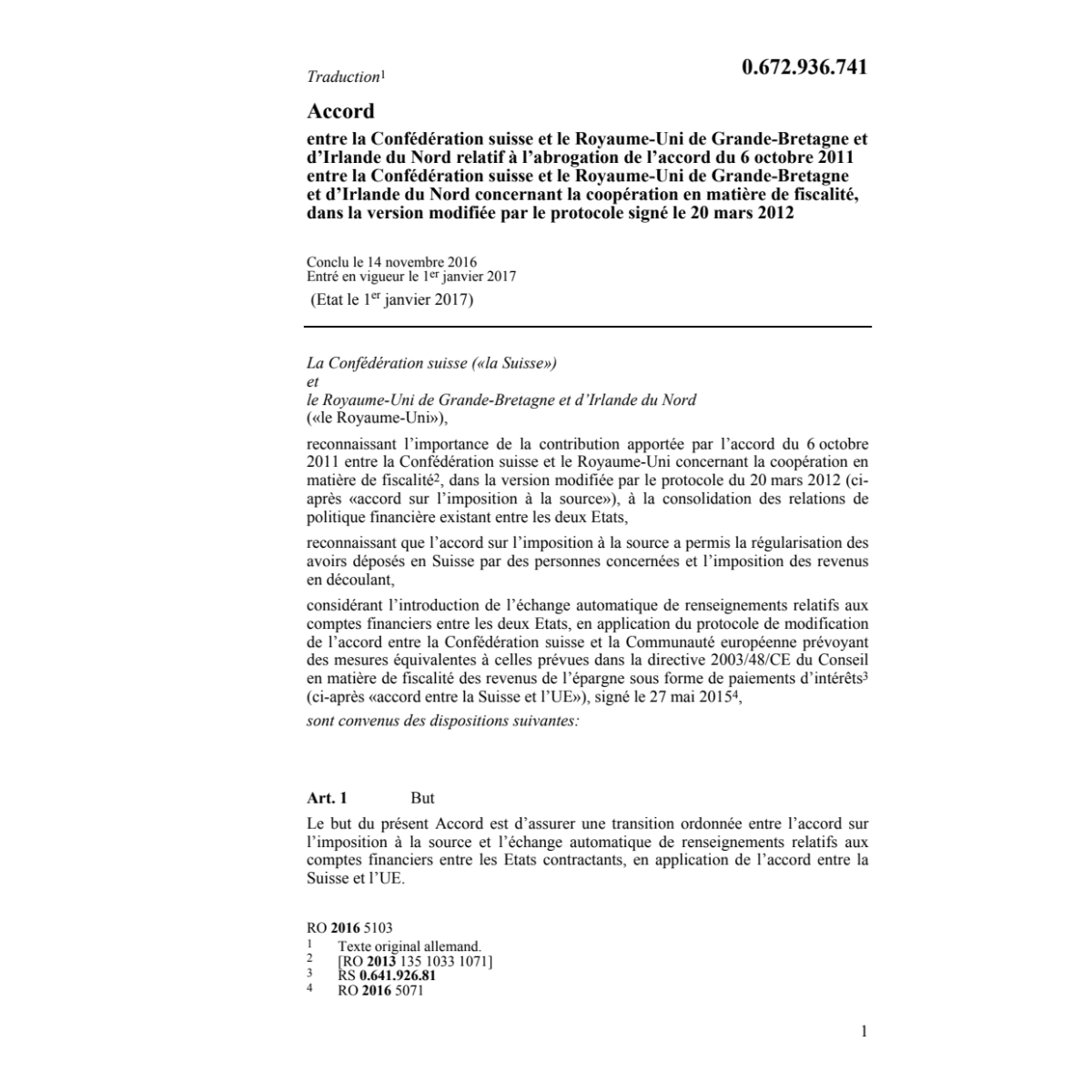 Acc. CH-GBR coopération fiscalité