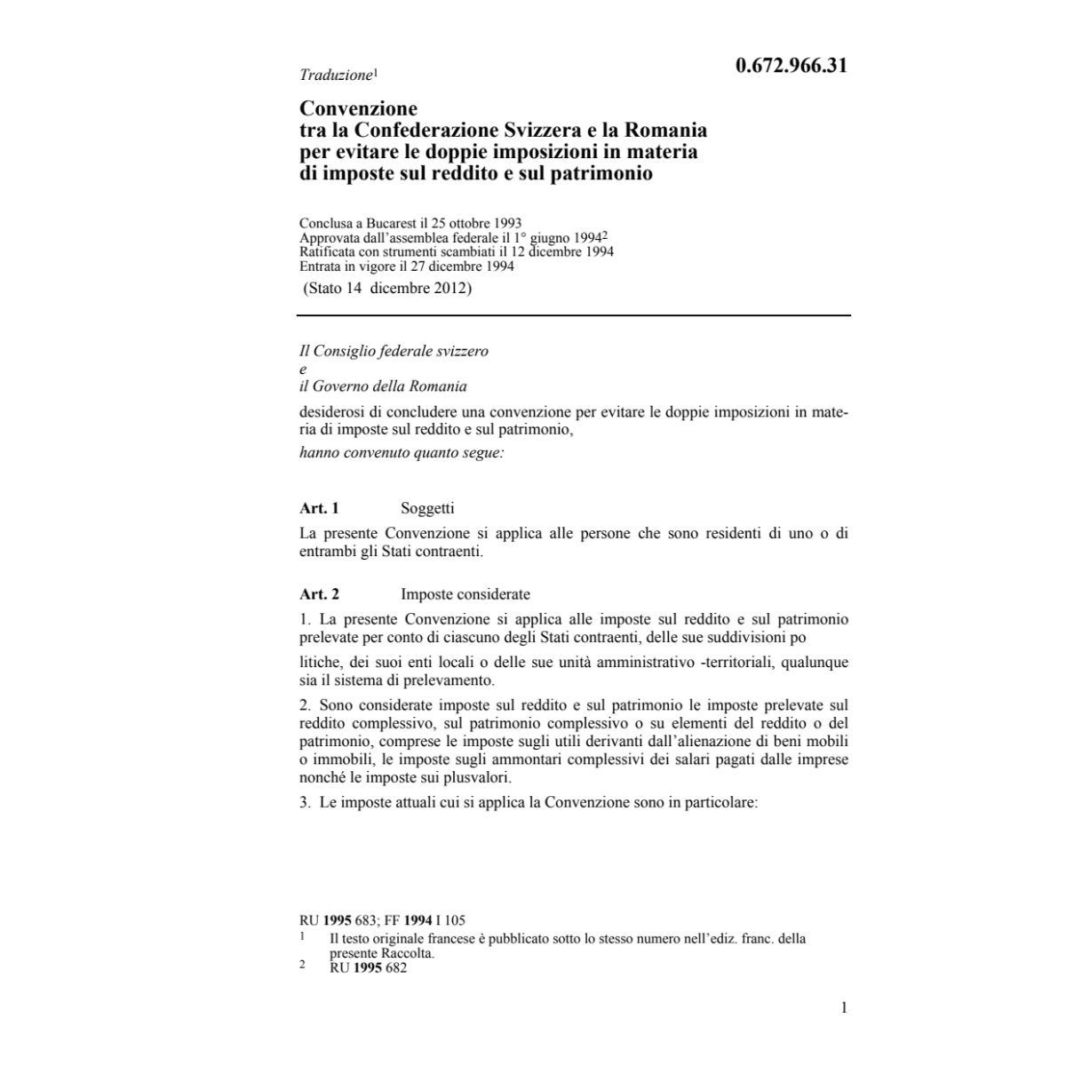 DI Svizzera - Romania Conclusa  25/10/93