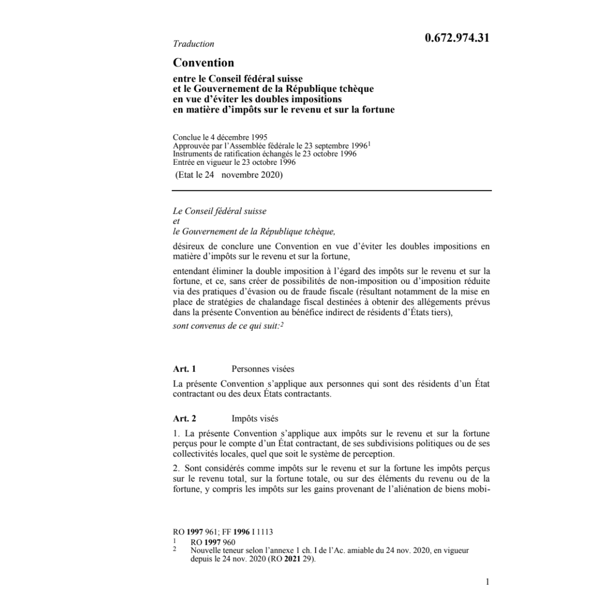 DI Suisse - République tchèque 4/12/1995