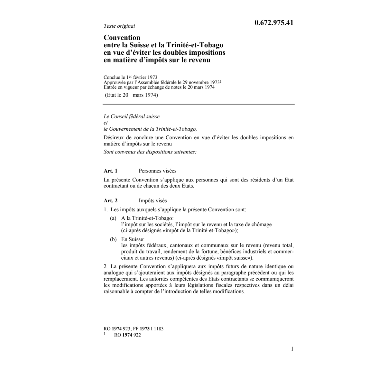 DI Suisse - Trinité et Tobago
