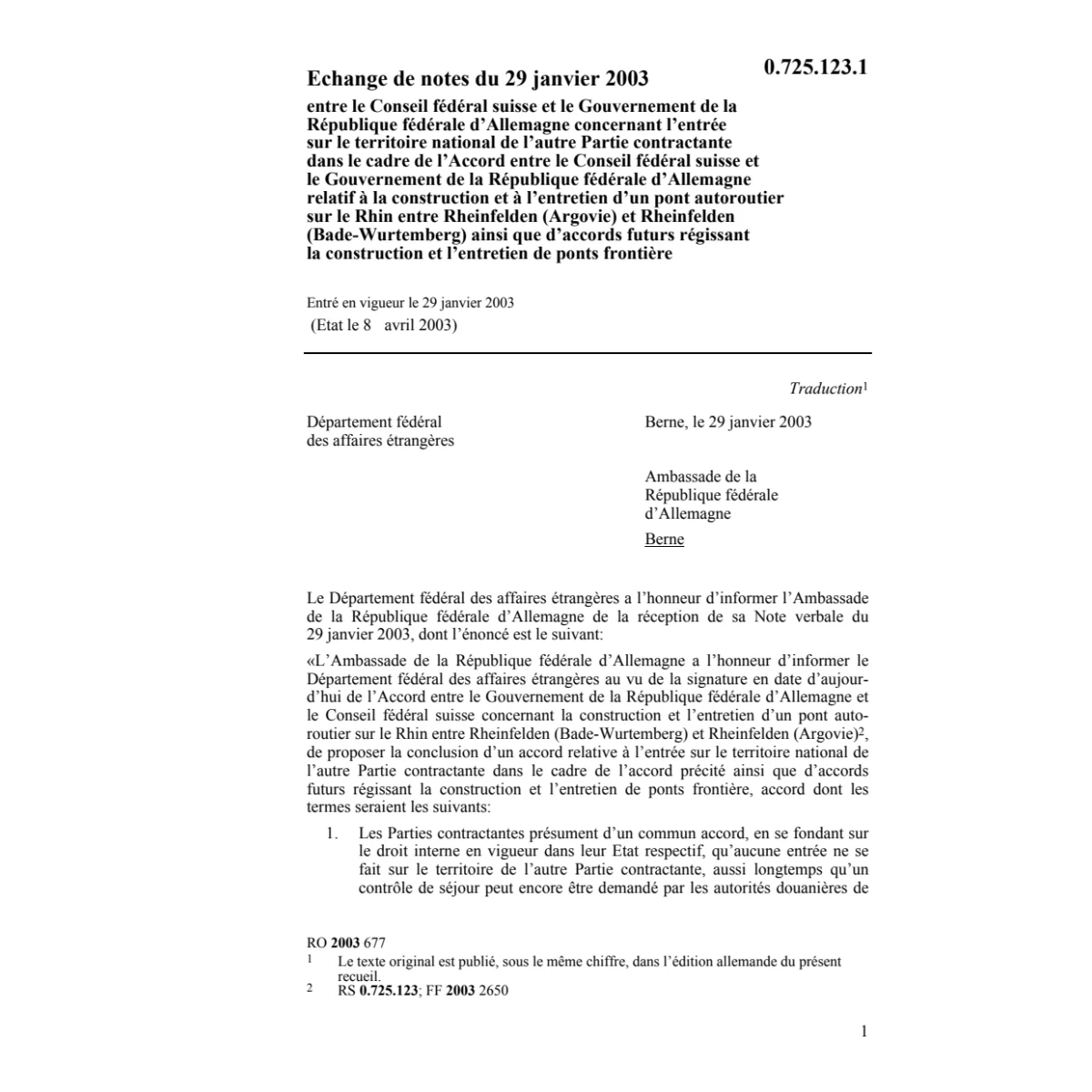 ACC. CH-D pont autoroutier Rheinfelden