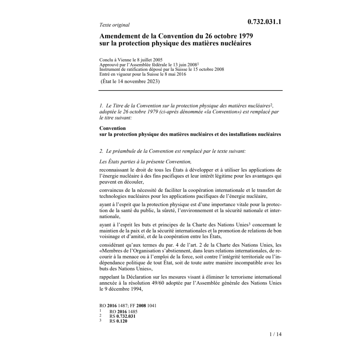 Am. 8.7.05 Conv. 26.10.79 mat.nucléaires