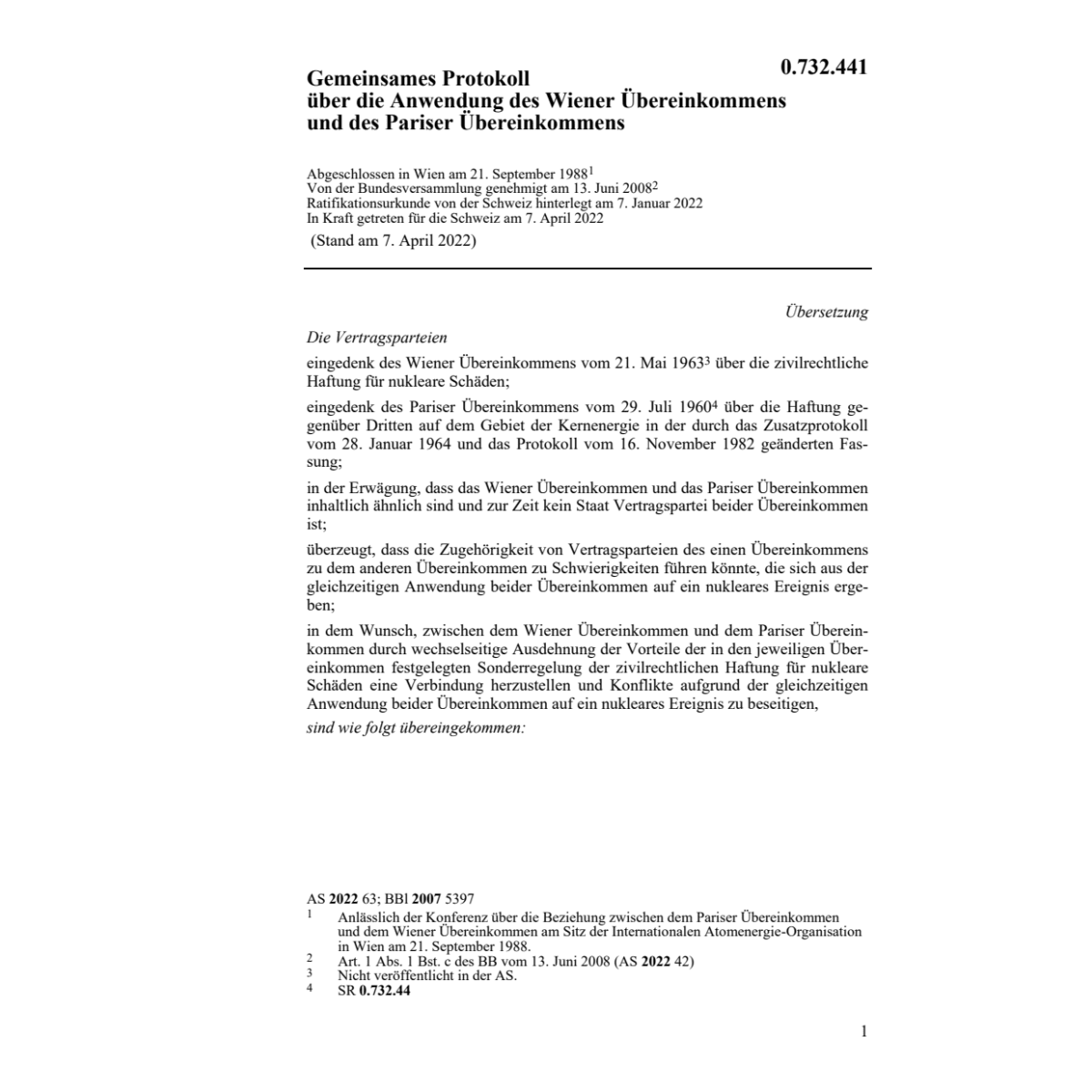 Prot. Wiener und Pariser Übereinkommen