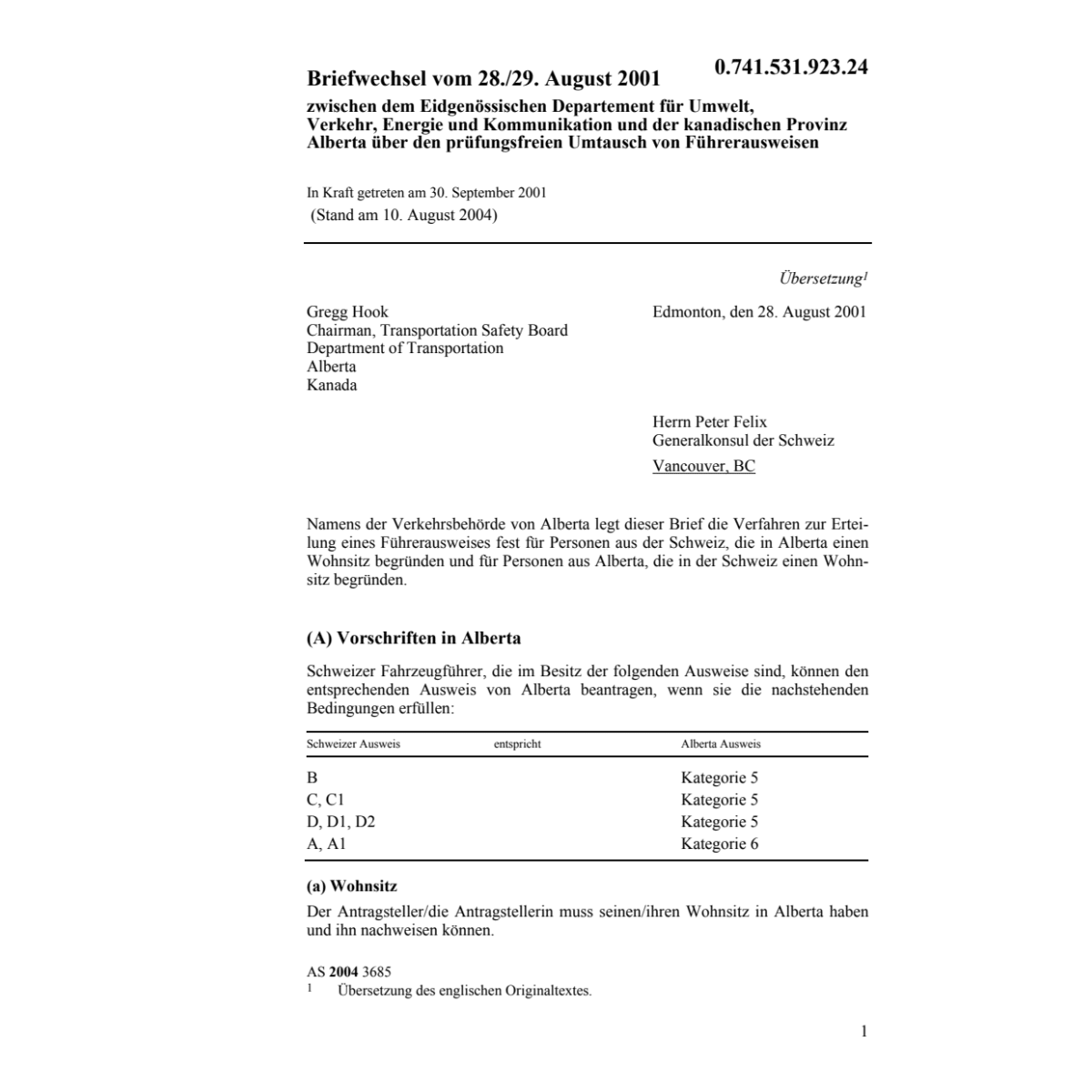 Briefw.Kanada Alberta Umt.Führerausweise