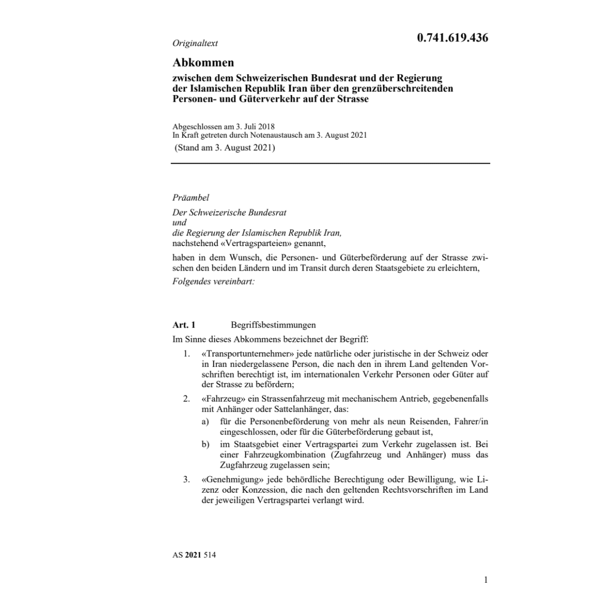 Abk. Iran Personen- und Güterverkehr