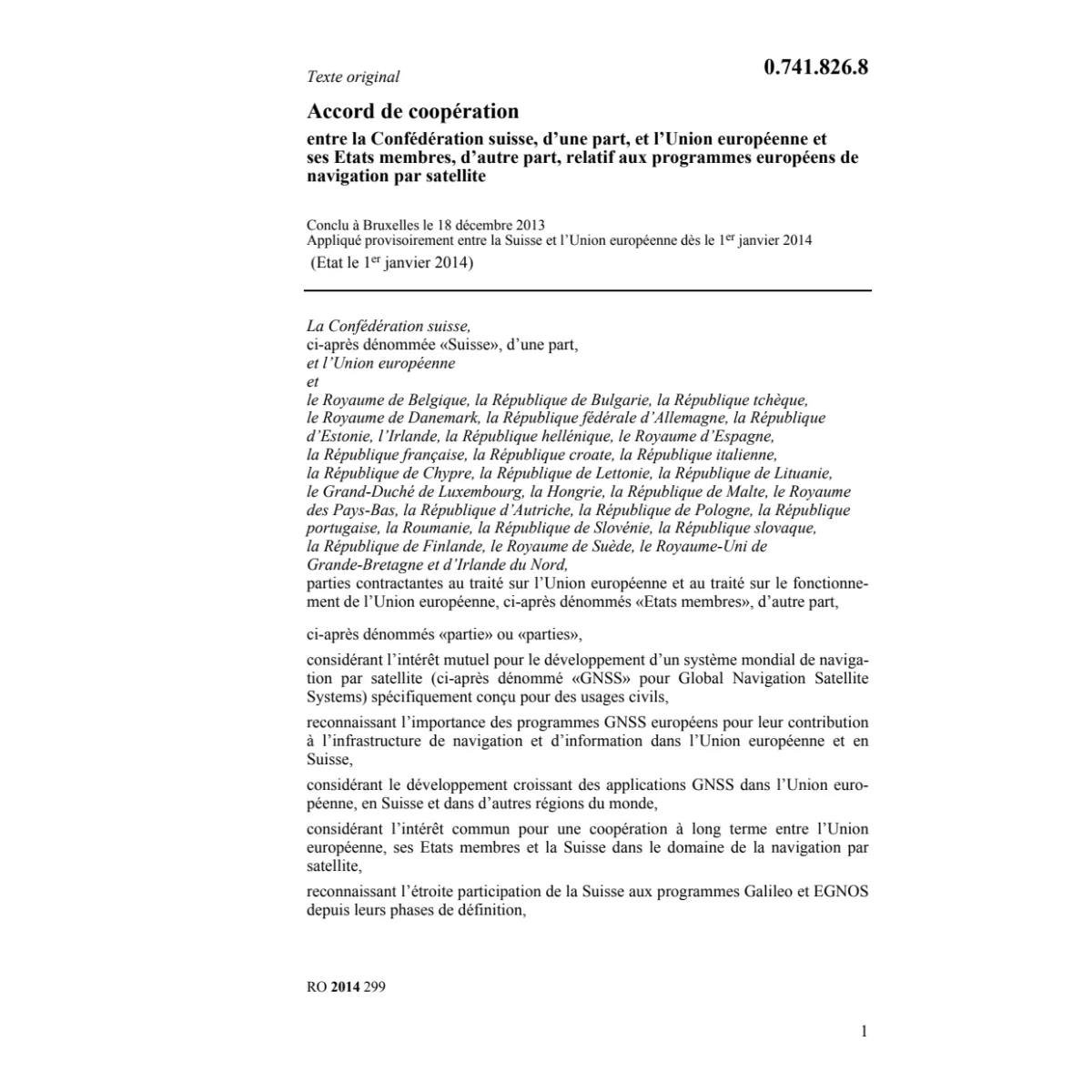 Acc. progr. navigation satellite