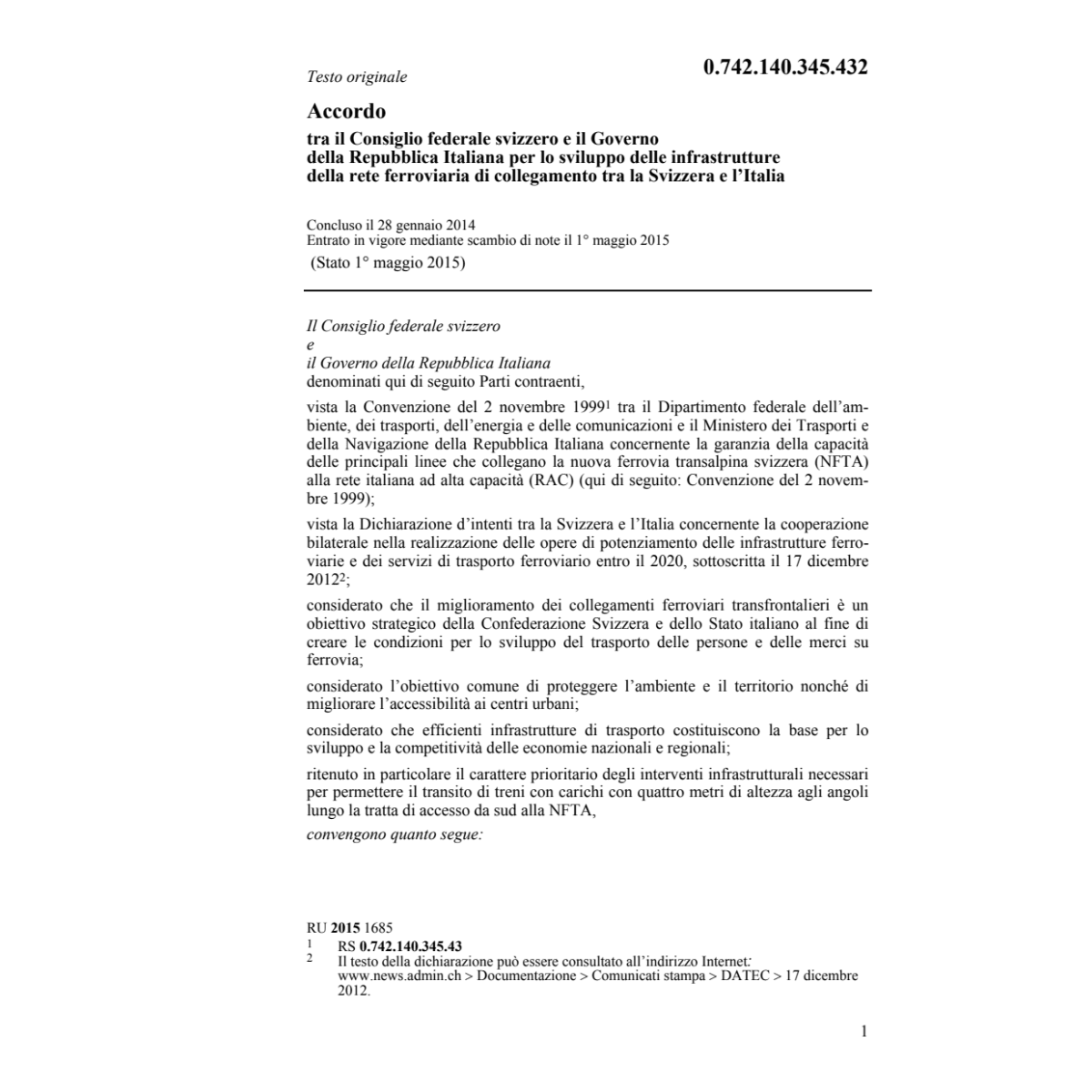 Acc.CH-I infrastrutture rete ferroviaria