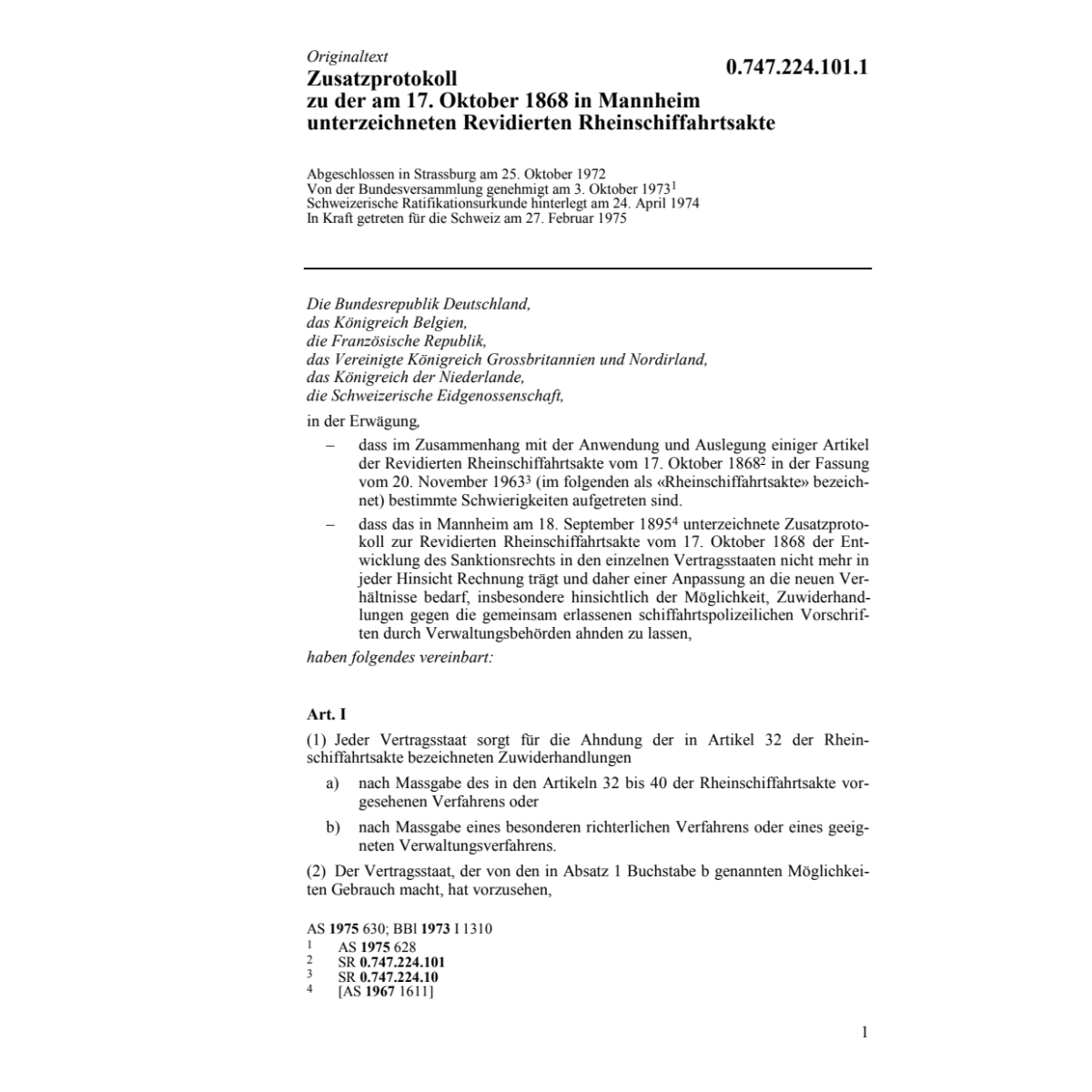Zusatzprotokoll zu der am 17. Oktober 18