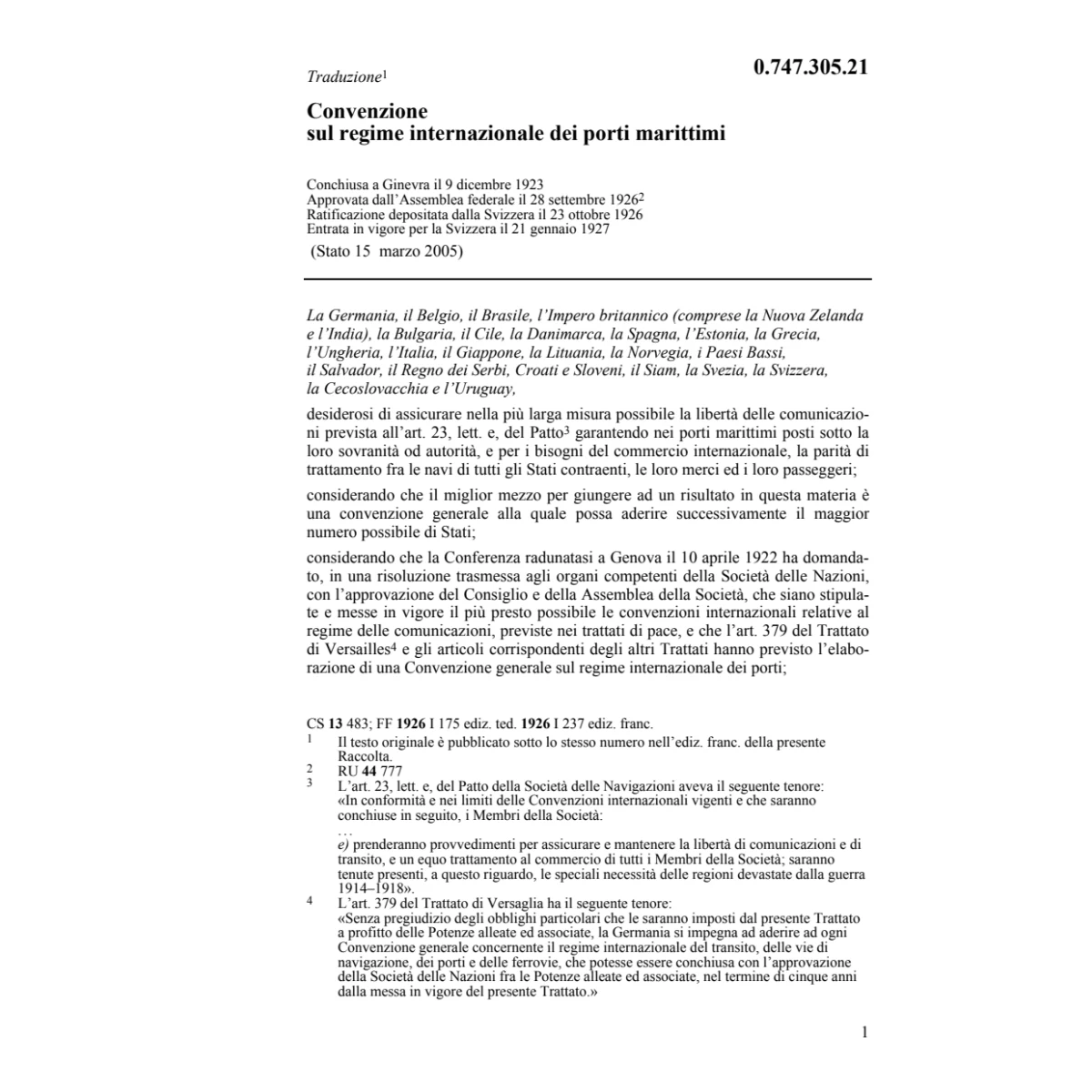 Convenzione sul regime internazionale de