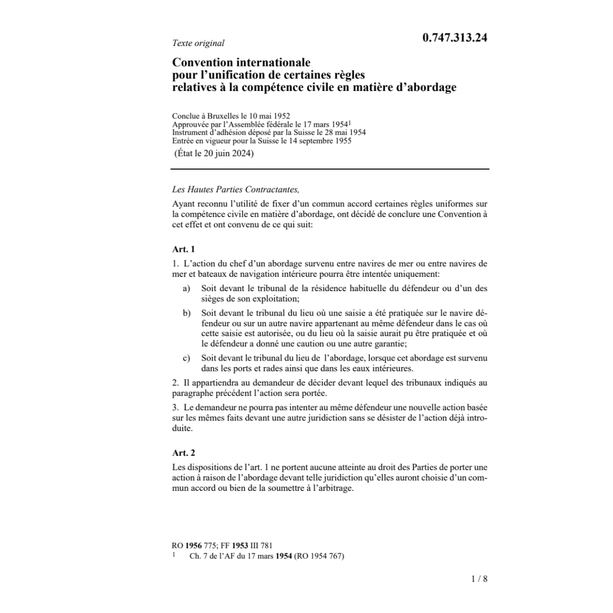 Convention internationale pour l'unifica