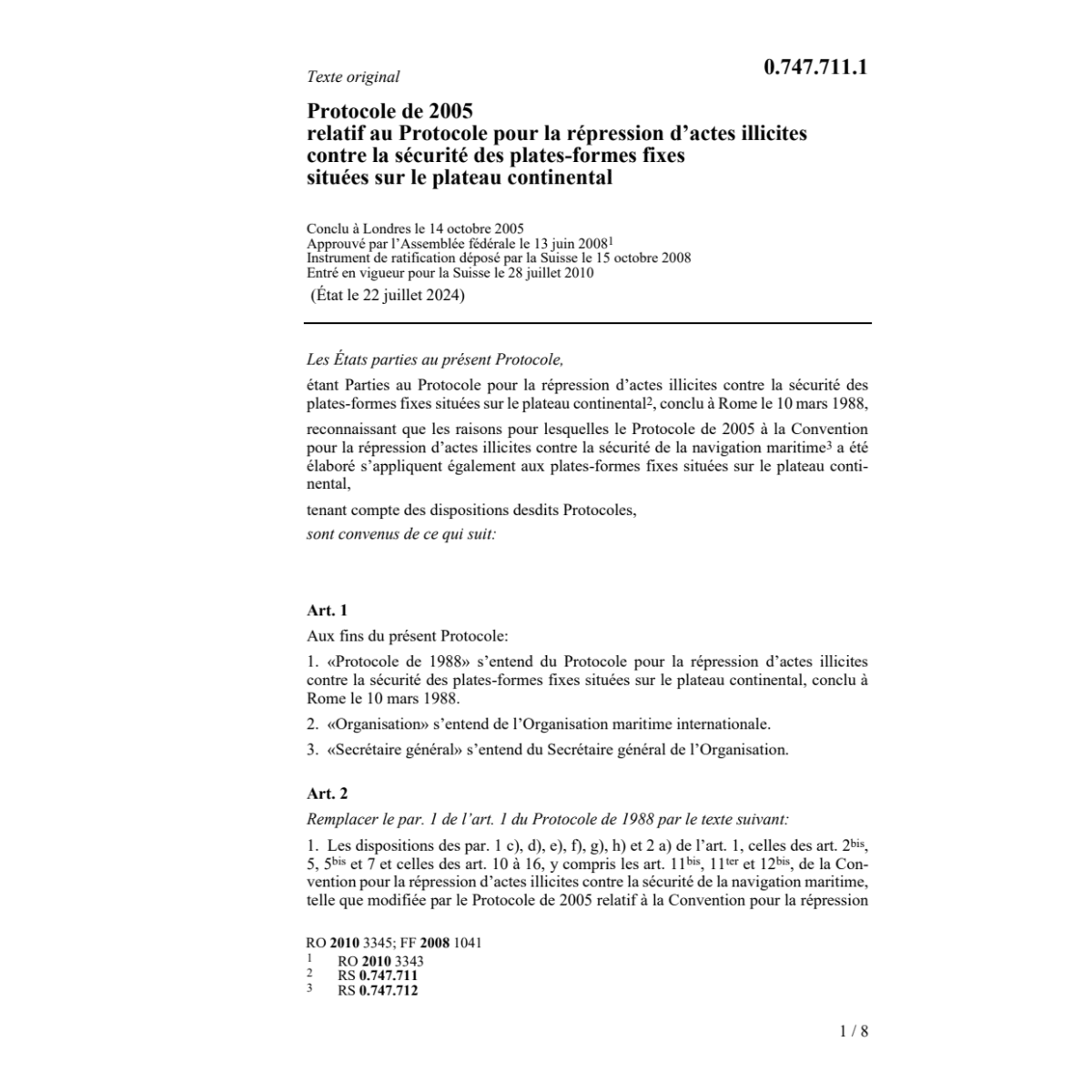 Prot. sécurité plates formes fixes