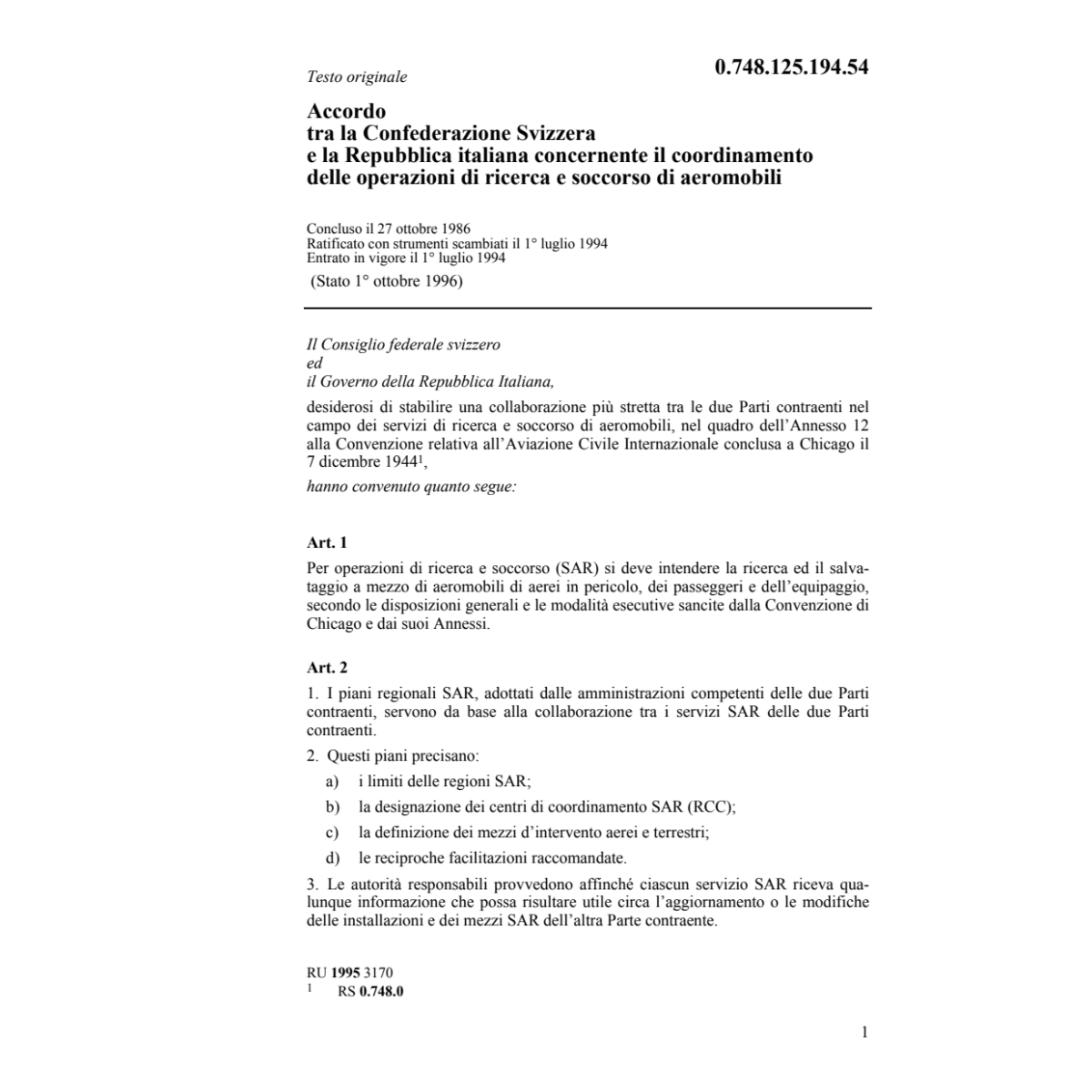 Acc.CS coordinamento operazioni ricerca