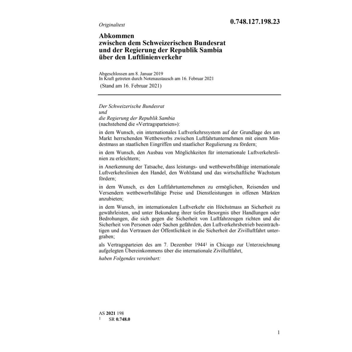 Abk. 8.1.19 Schweiz. Br. Rep. Sambia