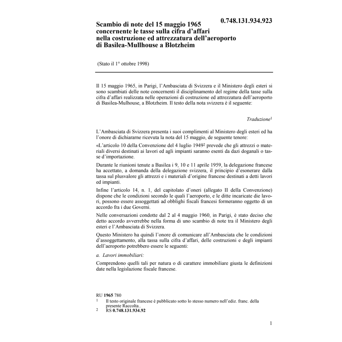 Scambio note sulla cifra affari