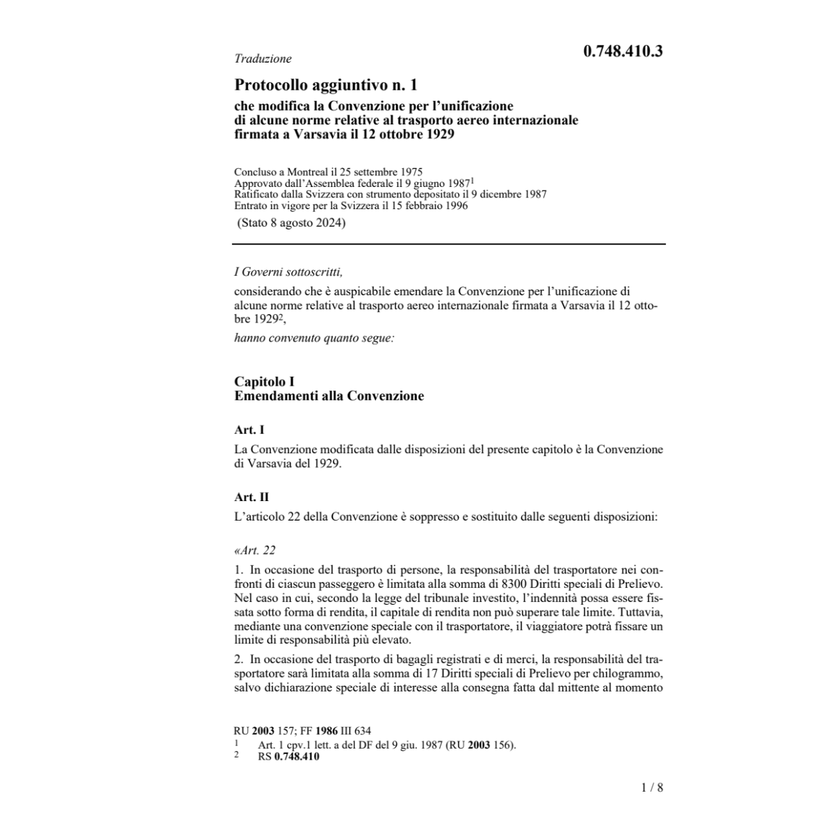 Protocollo agg. n. 1 norme aereo intern