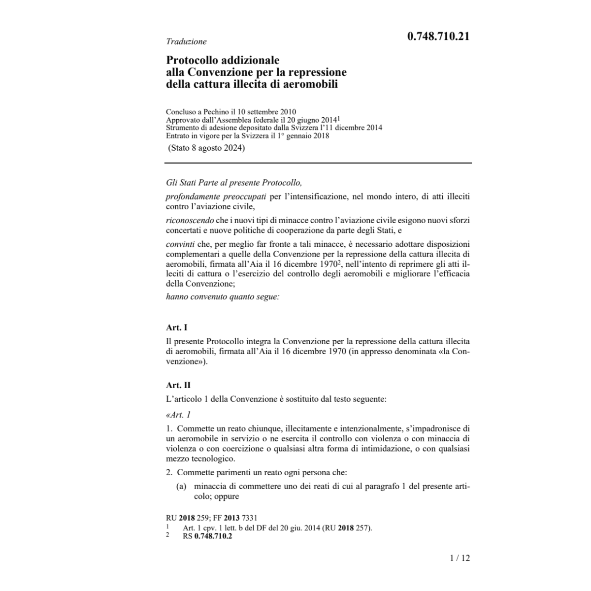 Prot addizionale 10.09.10 conv. repressi
