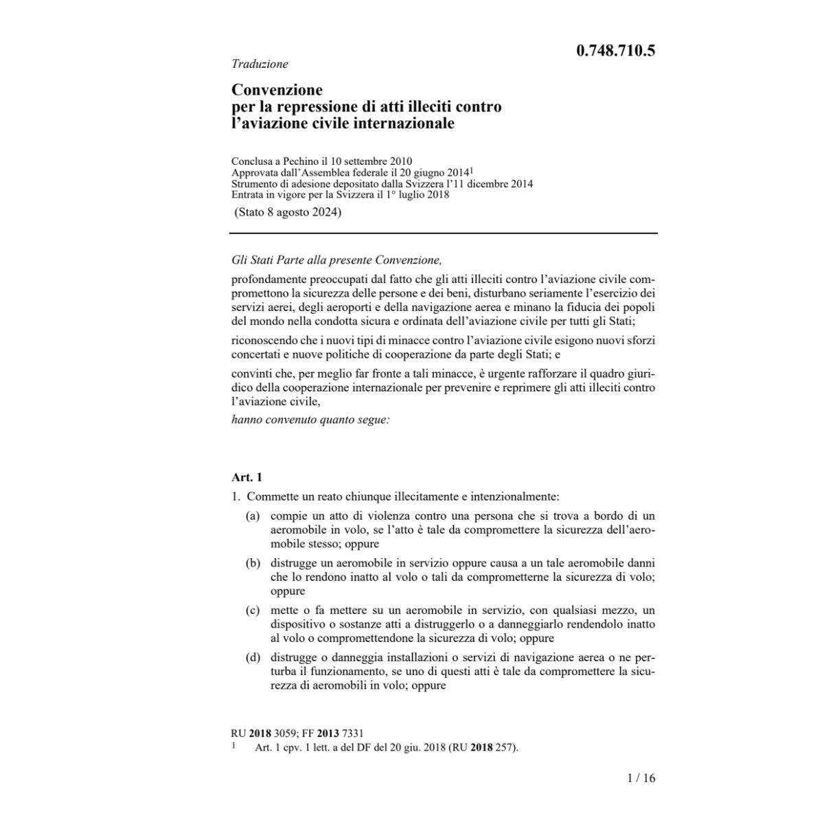 Conv. aviazione civile internazionale