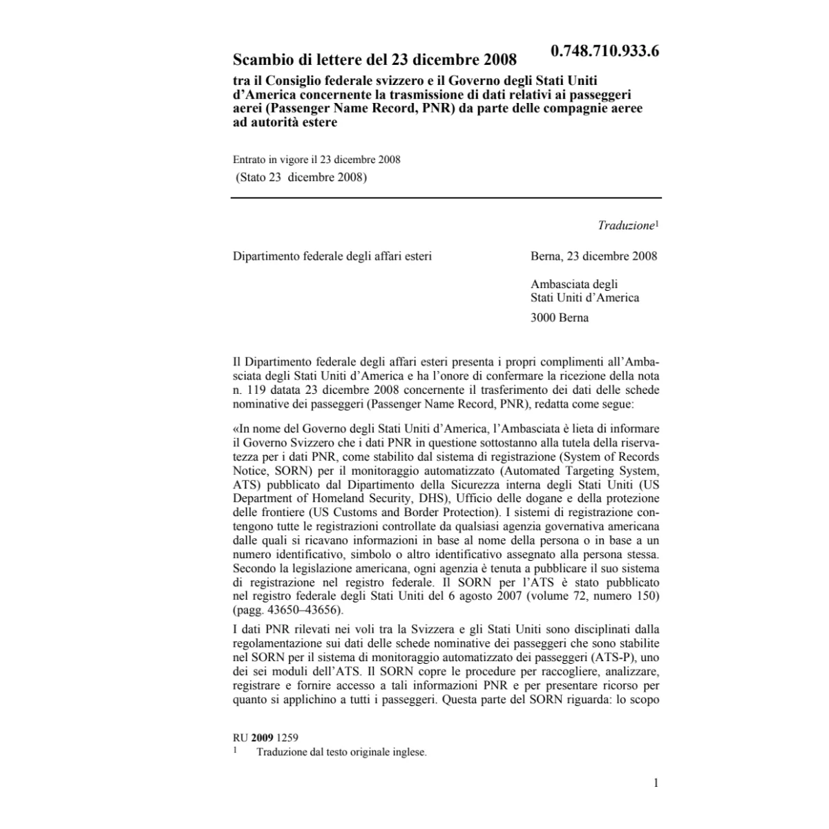 Scambio note dati passeggeri Passenger