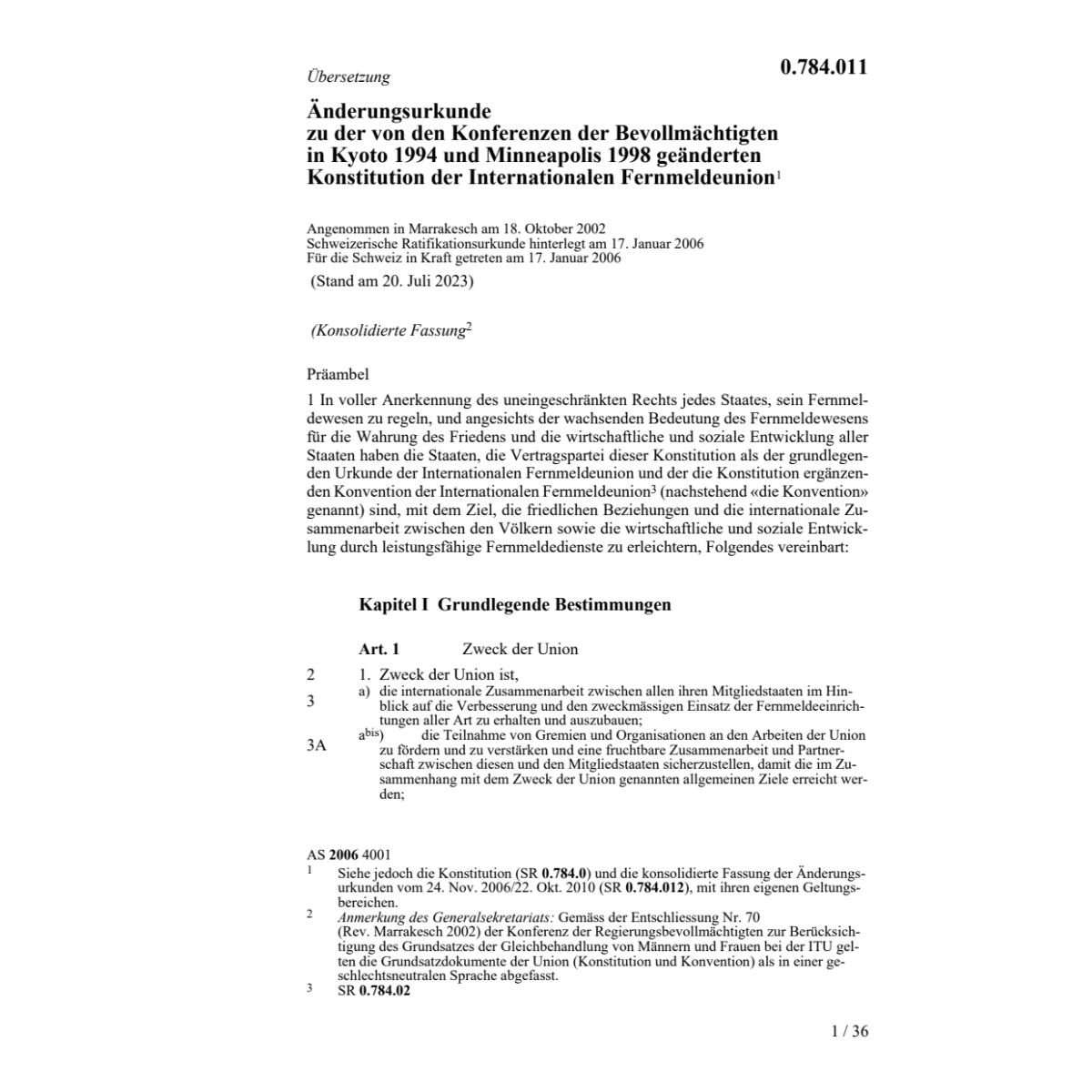 Änderungsurkunde Kyoto Konstitution