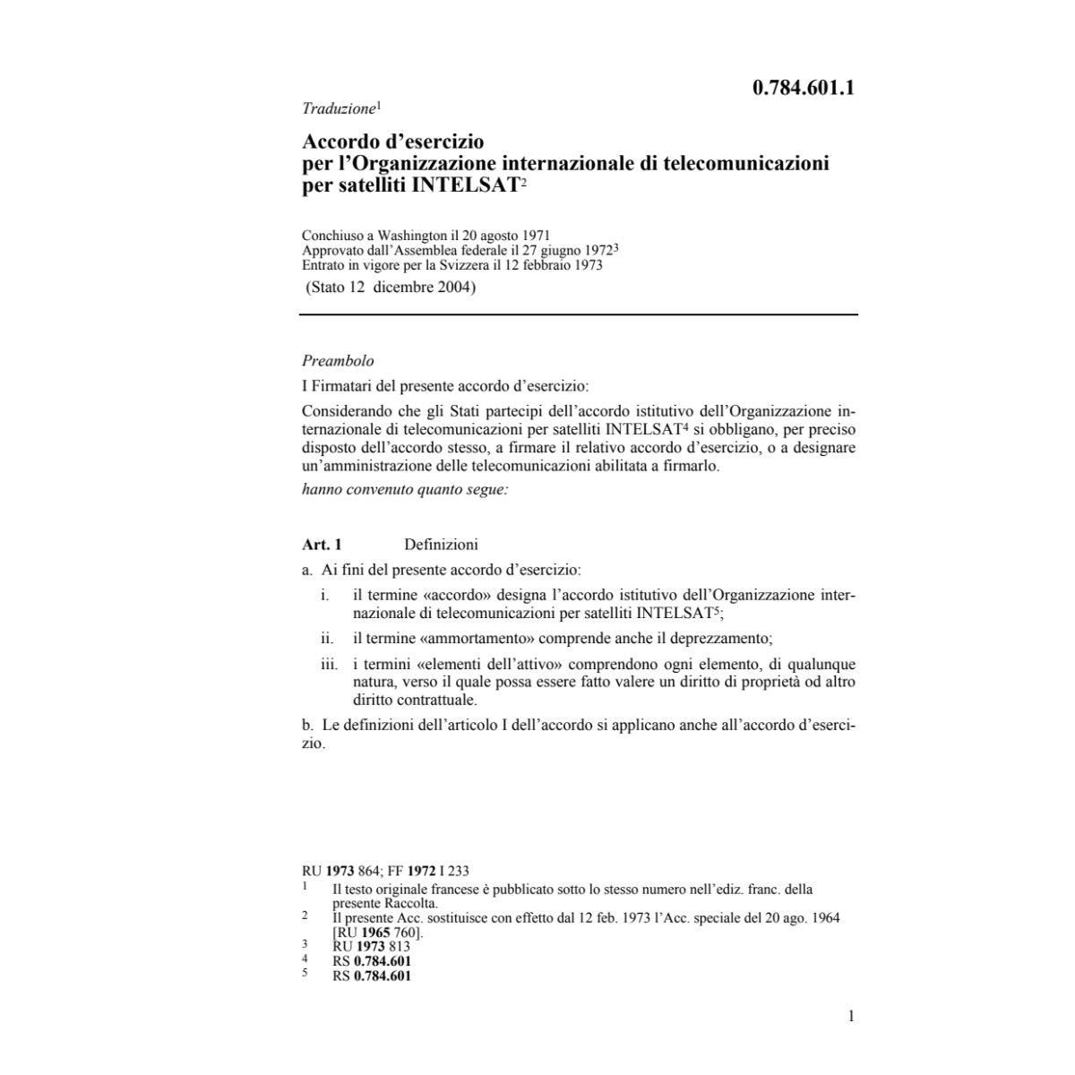 Acc. ersercizio organ. telecomunicazioni