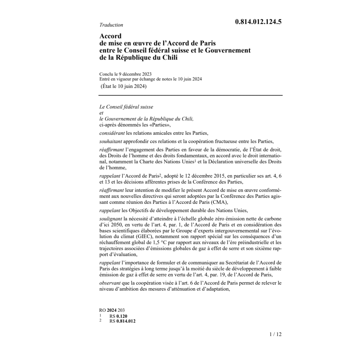 Acc. Cfs Gouvernement République Chili