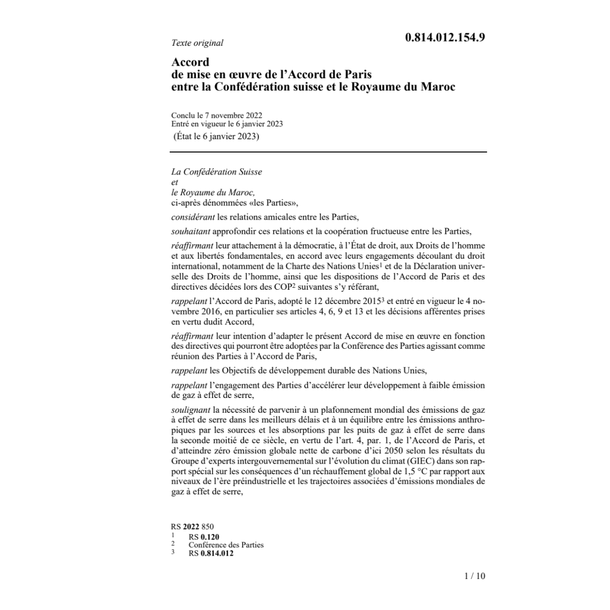 Ac. de mise en œuvre Ac. Maroc