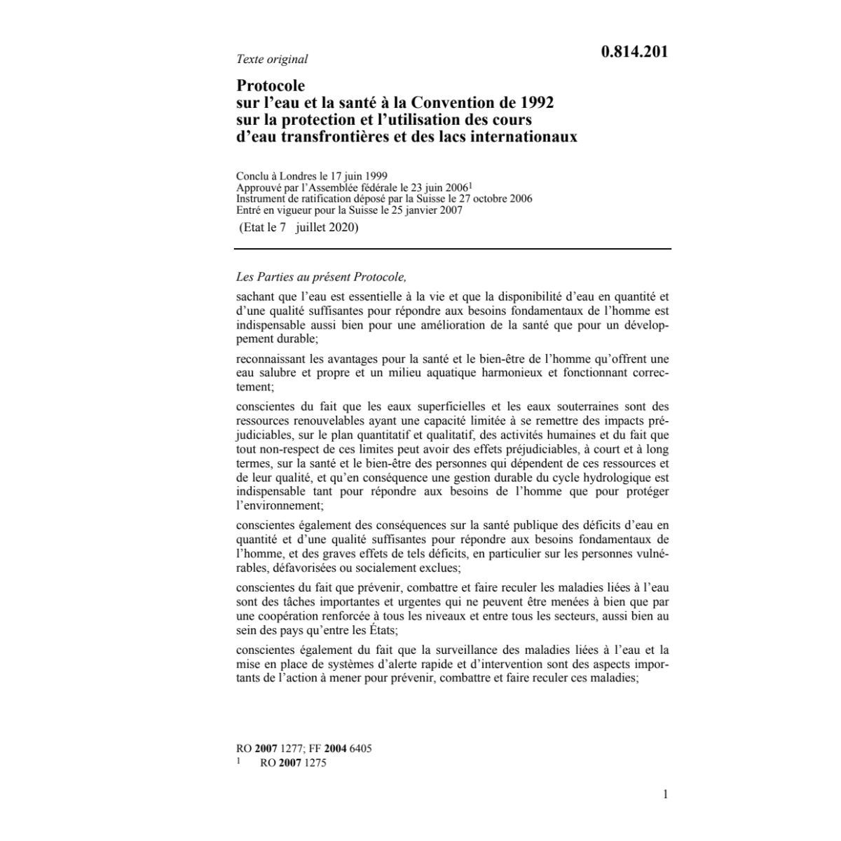 Prot l'eau + santé lacs internationaux