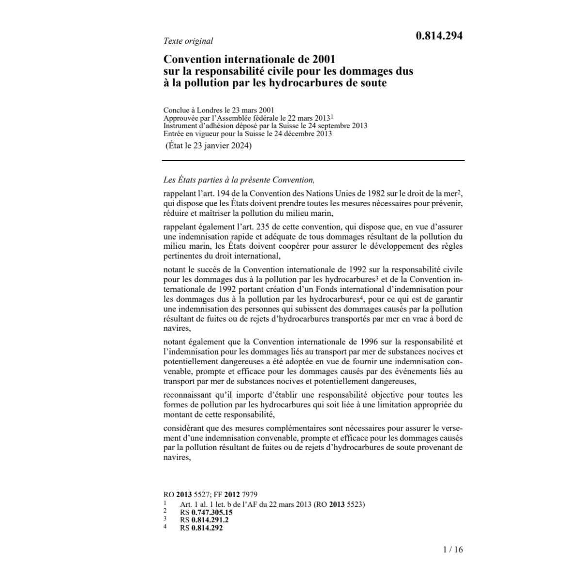 Conv. pollution haydrocarbures soute