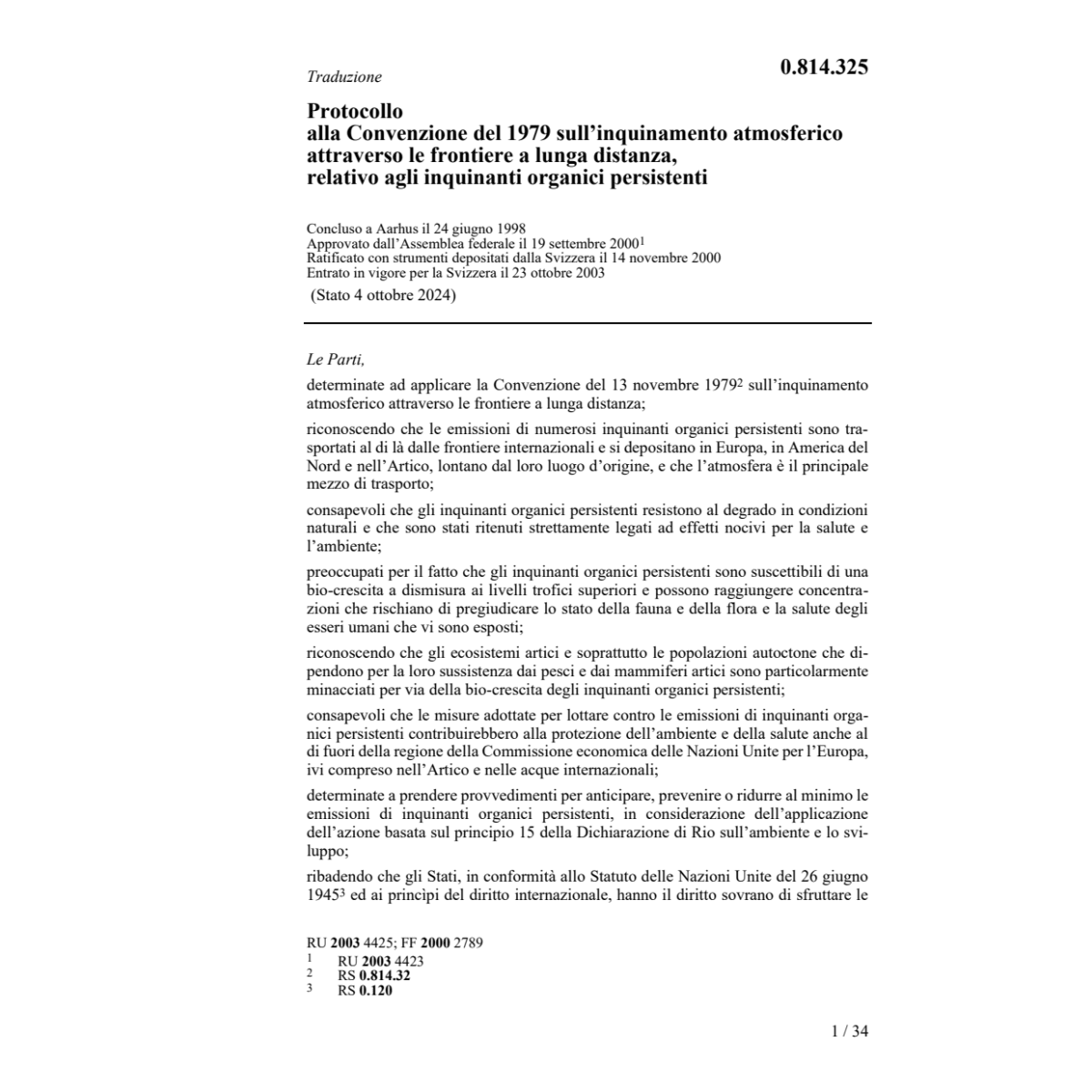 Prot. Conv. inquinamento atmosferico
