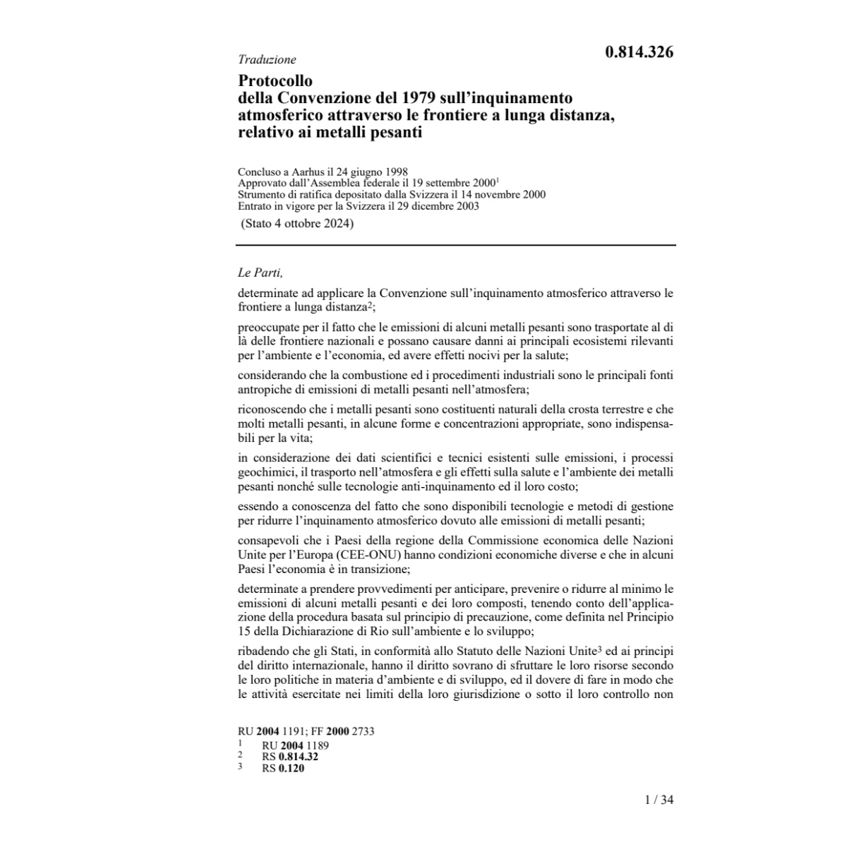 Prot. inquinamento atmosf. attraverso