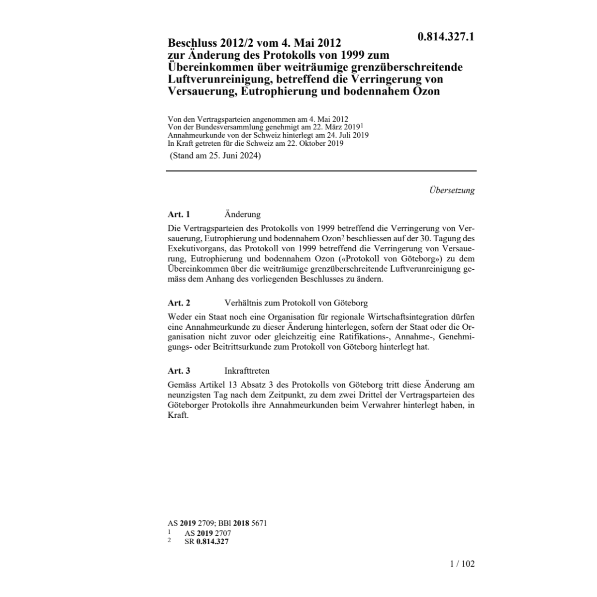 Beschluss 2012/2 4.5.12 Änd. Prot. 1999